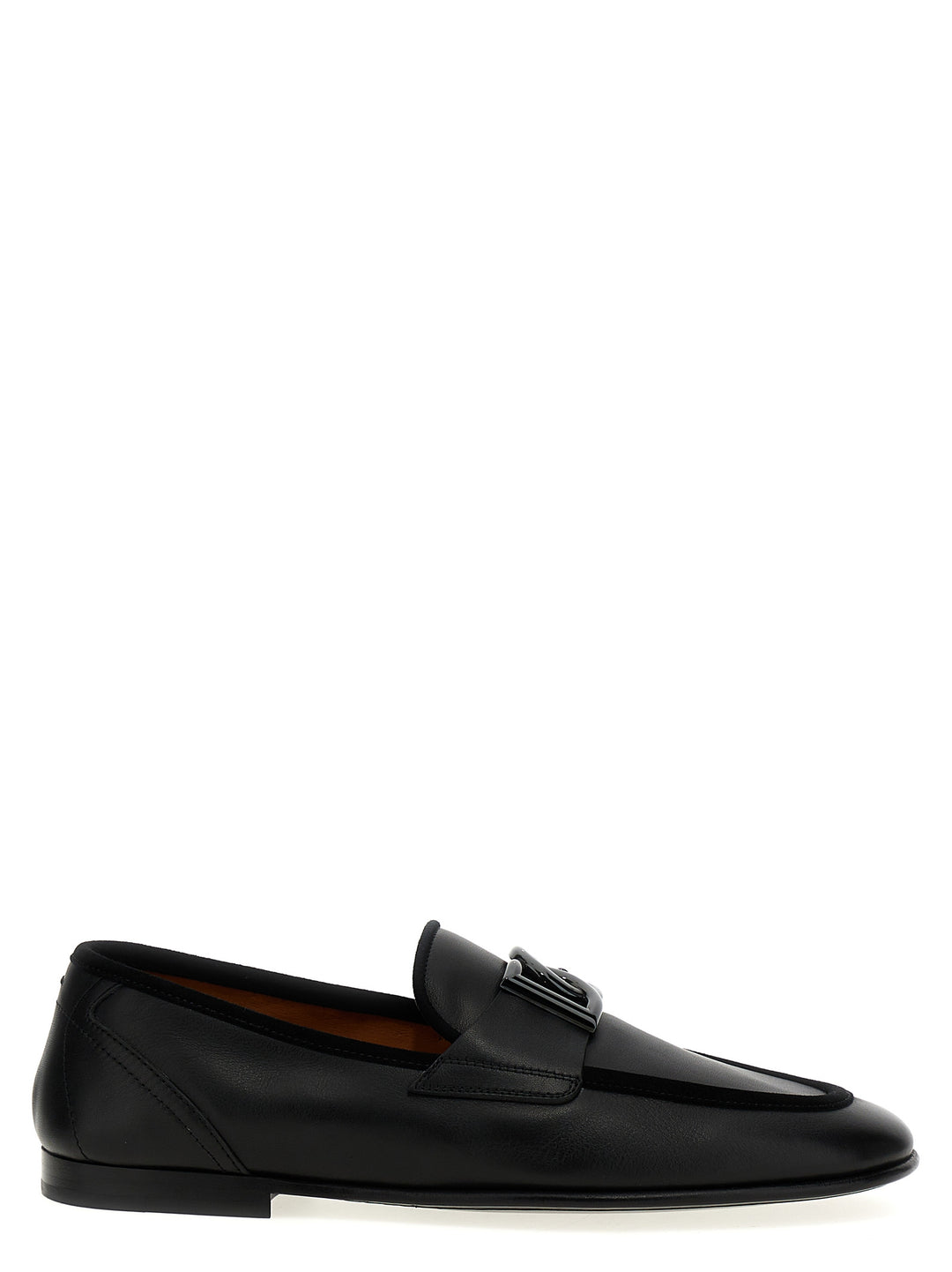 Dolce &amp; Gabbana Black Calfskin Slip-On Loafers