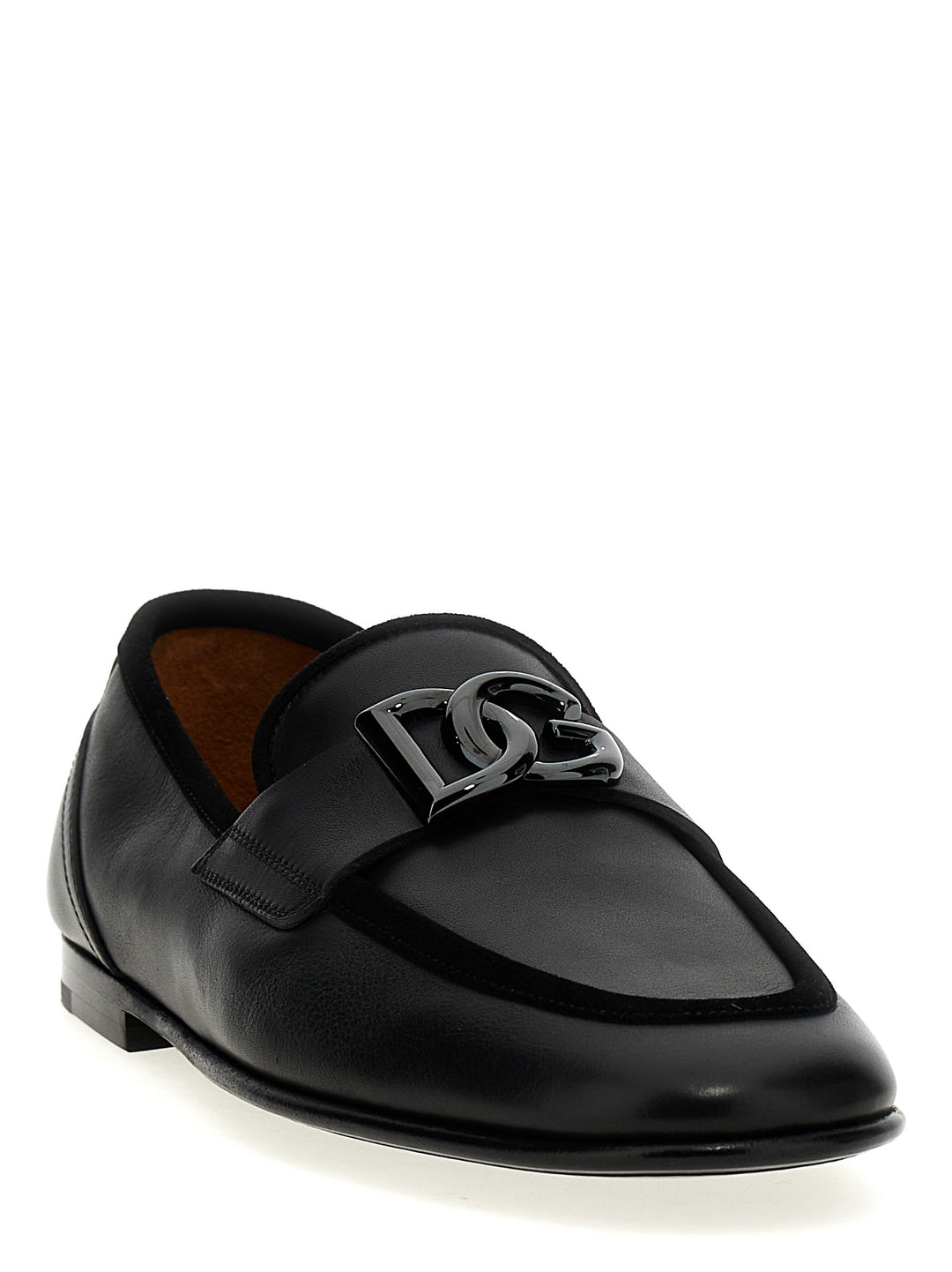 Dolce &amp; Gabbana Black Calfskin Slip-On Loafers