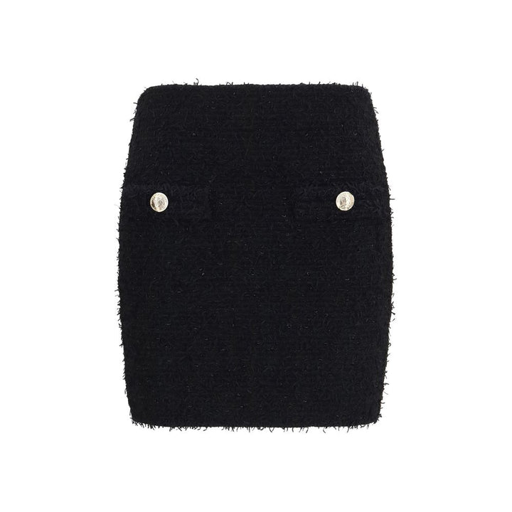 Balmain Black Viscose Mini Skirt