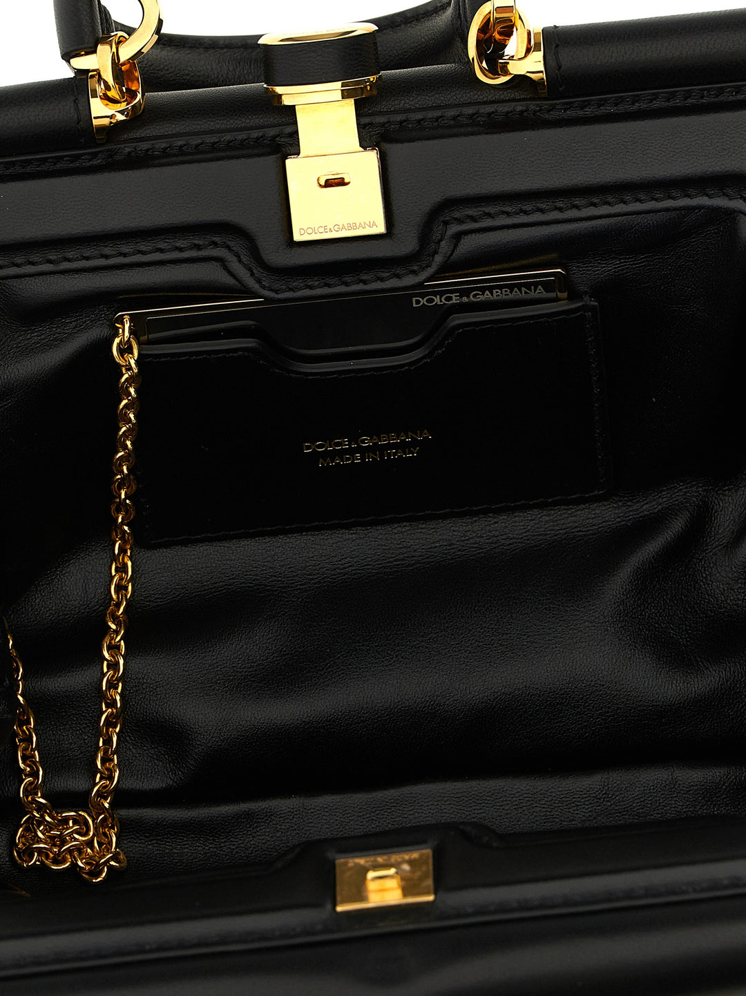 Dolce &amp; Gabbana Black Lamb Leather Handbag