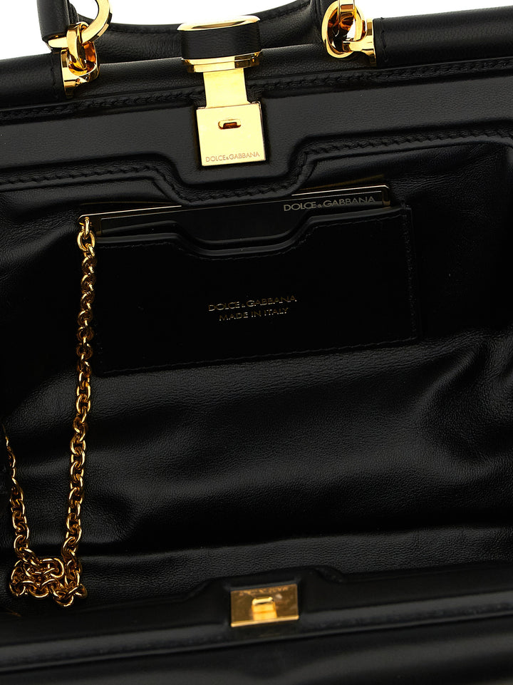 Dolce &amp; Gabbana Black Lamb Leather Handbag