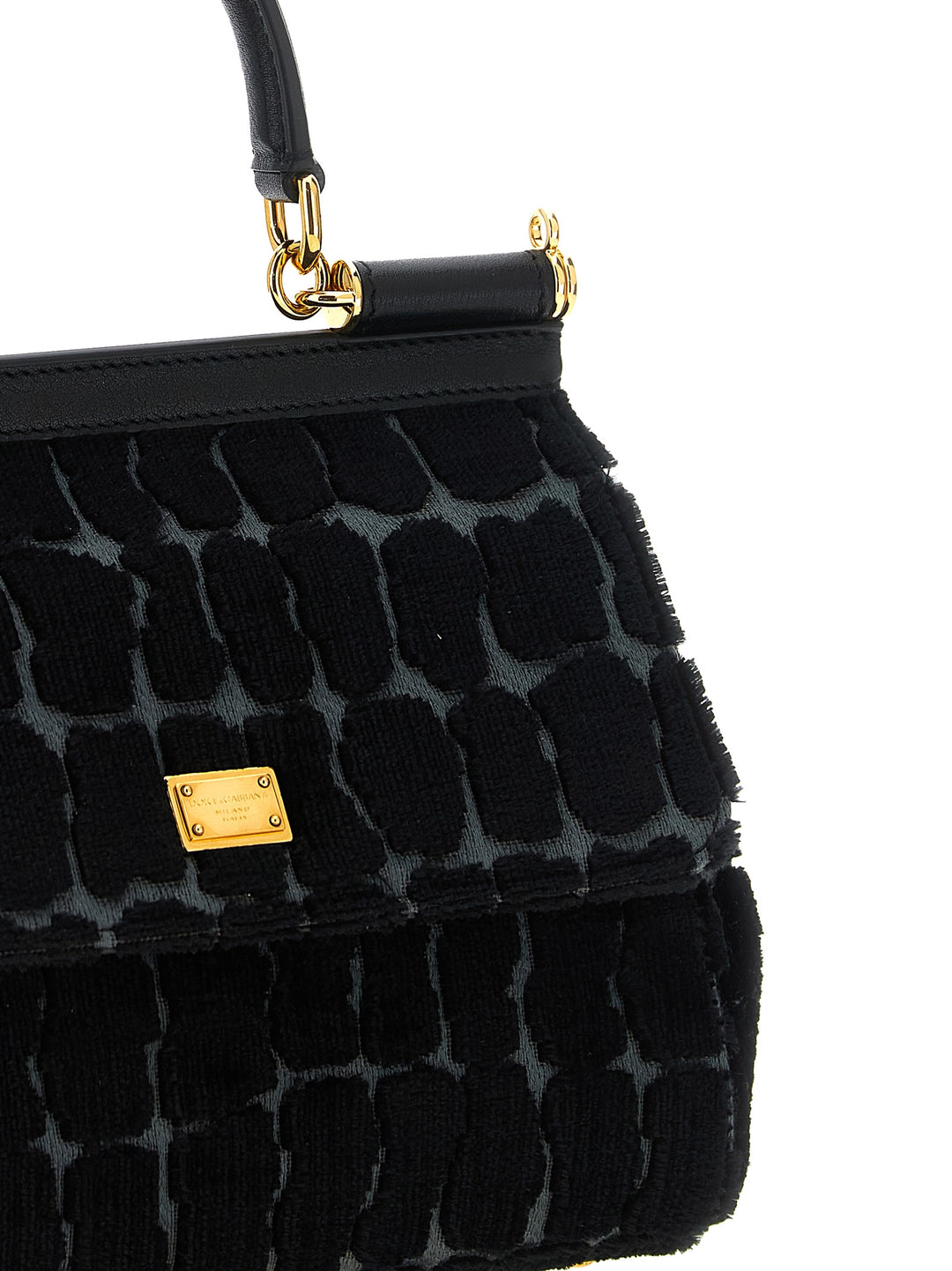 Dolce &amp; Gabbana Black Cotton Handbag