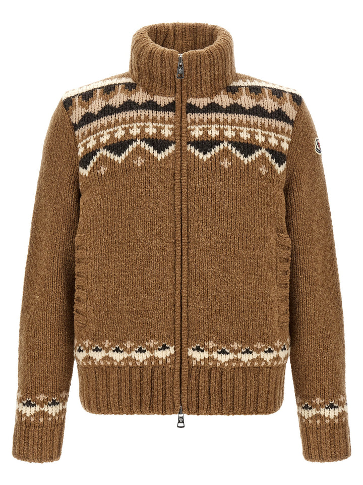 Moncler Brown Virgin Wool Cardigan