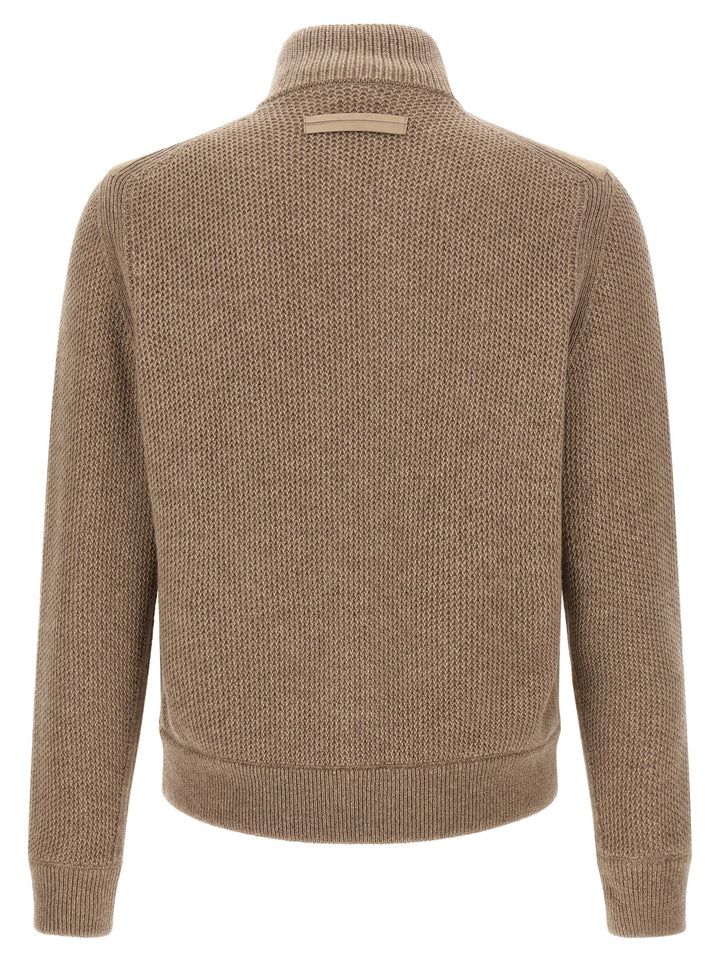 ZEGNA Beige Cashmere Cardigan