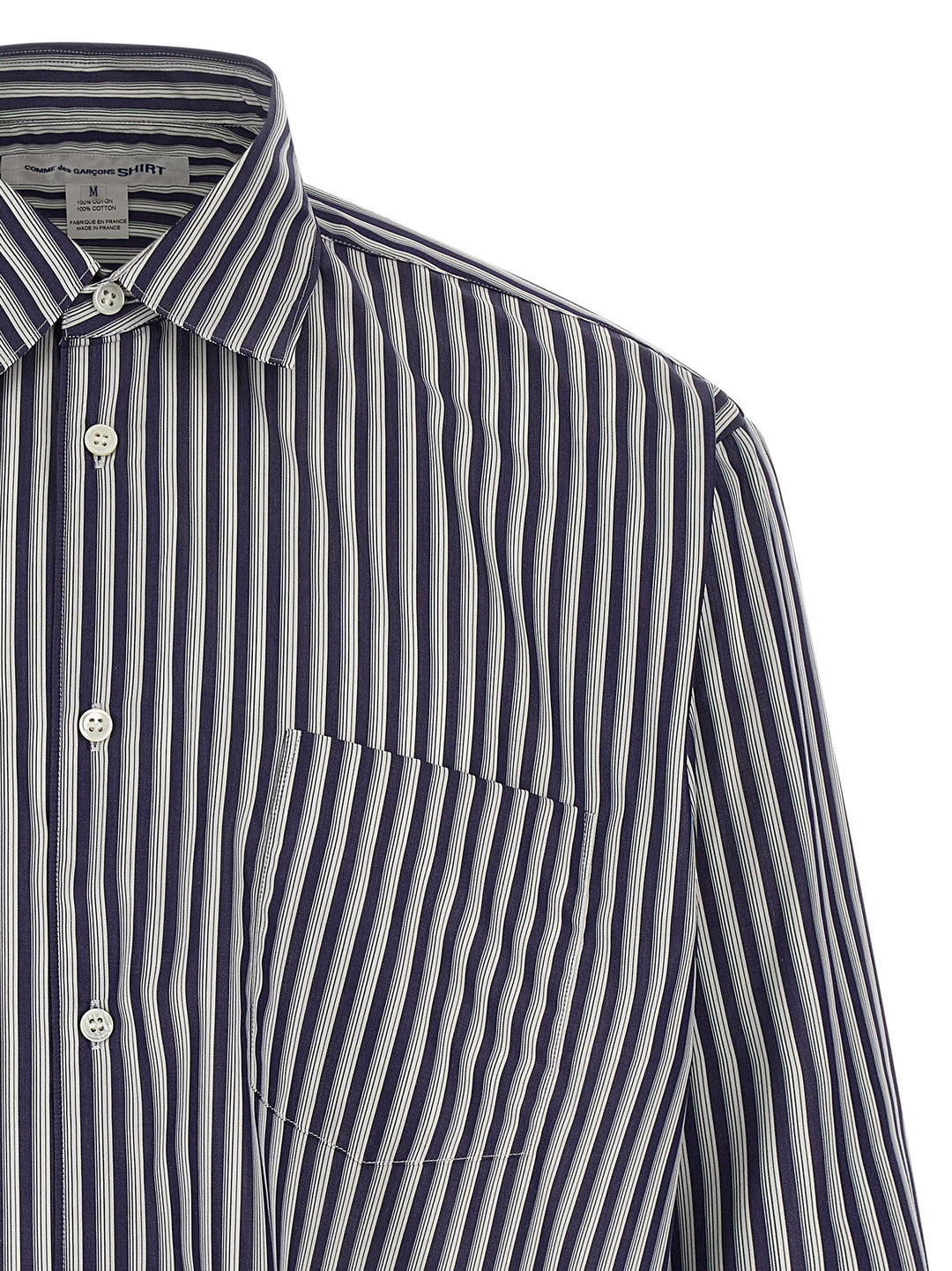 Comme Des Garçons Blue Cotton Blouse