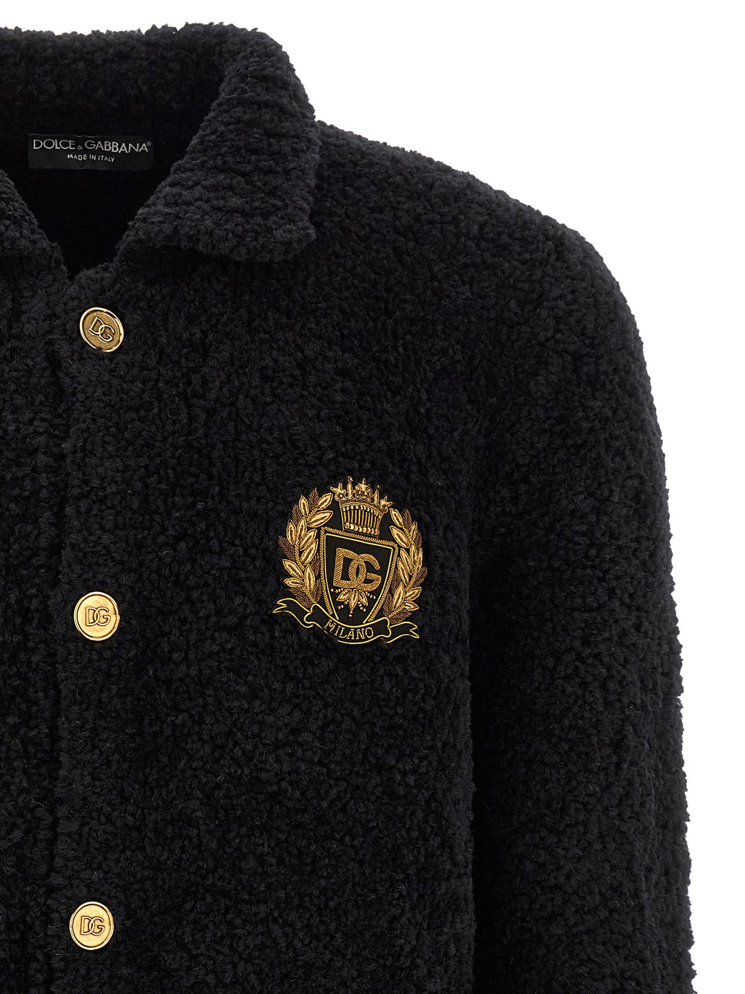 Dolce &amp; Gabbana Black Alpaca Leather Cardigan
