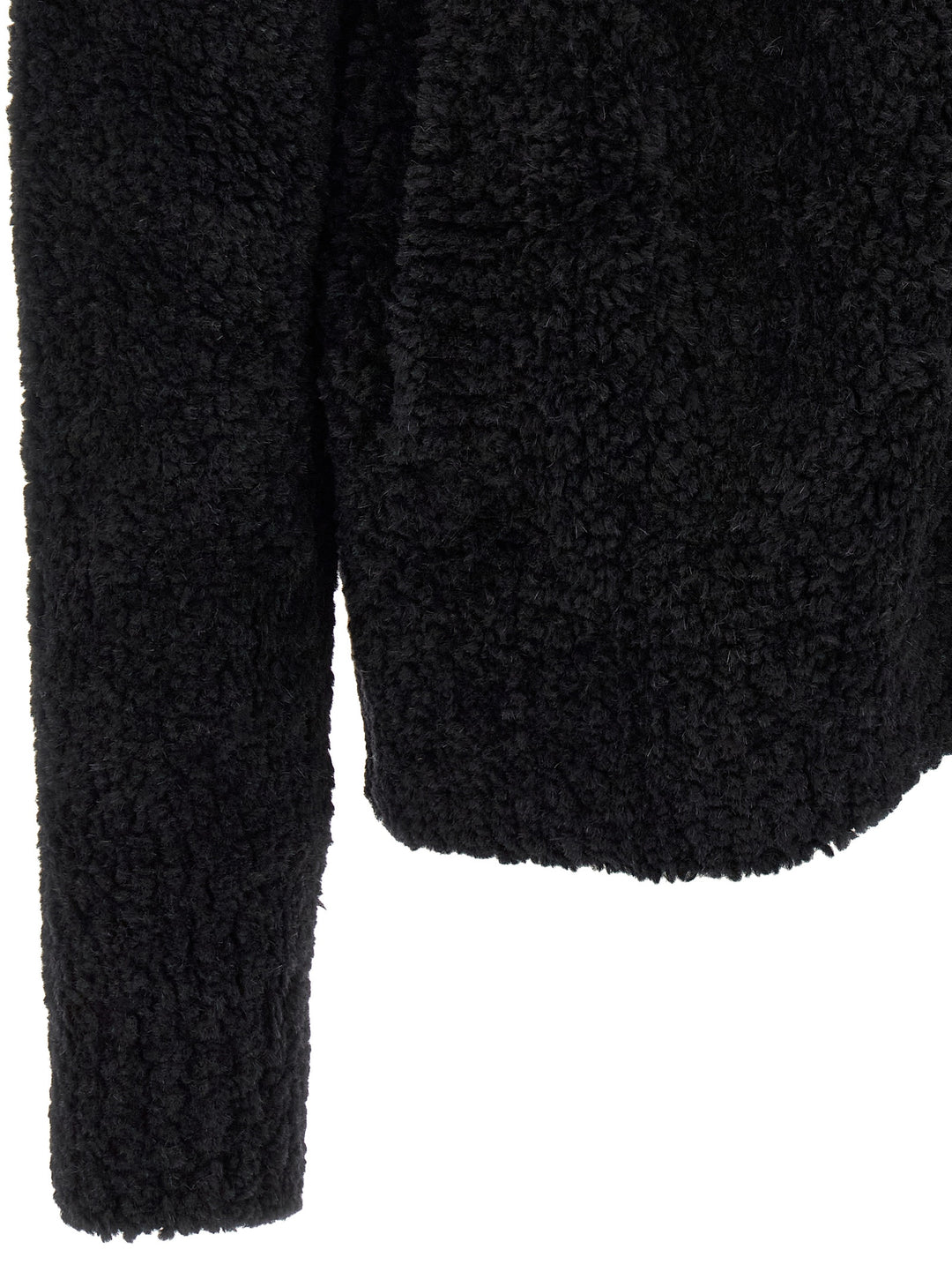 Dolce &amp; Gabbana Black Alpaca Leather Cardigan
