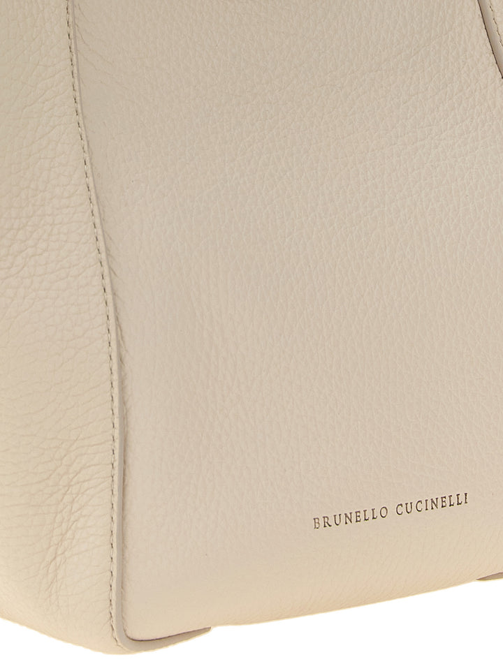 Brunello Cucinelli Beige Nubuc Leather Handbag