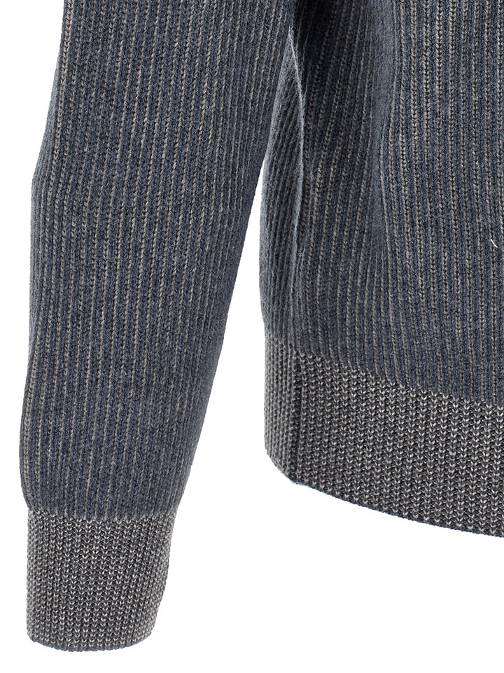 Brunello Cucinelli Blue Cashmere Cardigan
