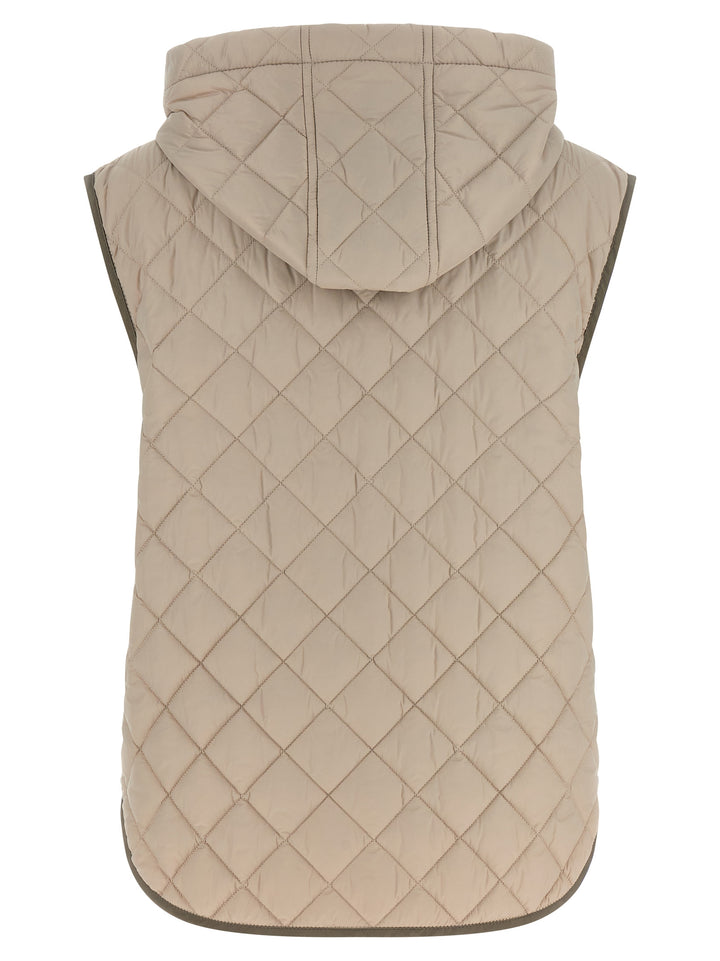 Brunello Cucinelli Beige Polyamide Sleeveless Jacket