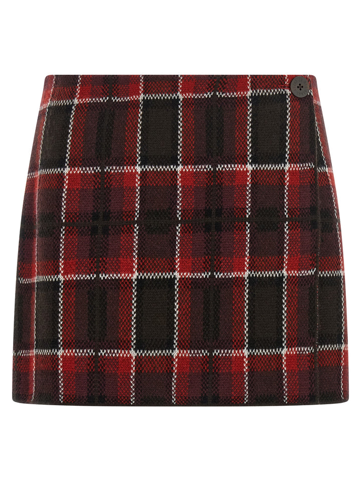 Guest in Residence Red Wool Long Skirt