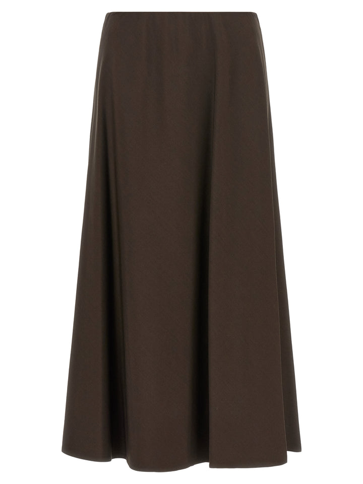 Brunello Cucinelli Brown Virgin Wool Midi Skirt