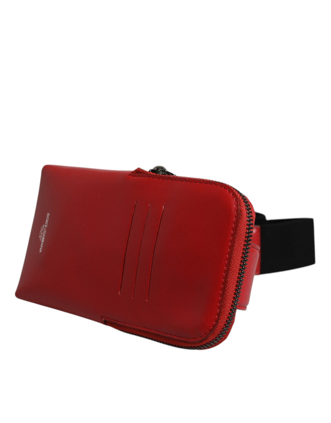 Dolce &amp; Gabbana Red Calfskin Leather Phone Cardholder Crossbody Borse Bag