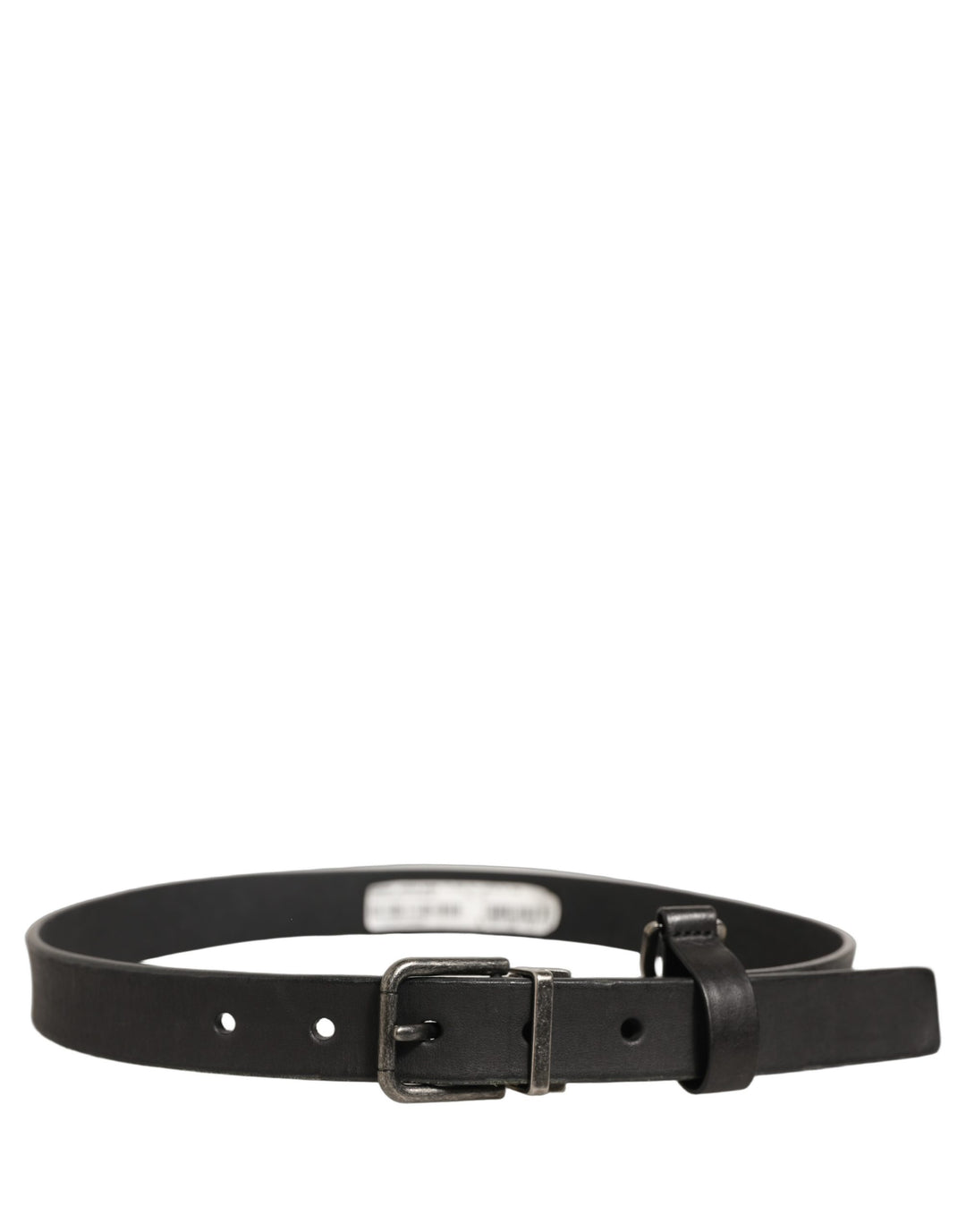 Dolce &amp; Gabbana Black Leather Antique Finish Buckle Belt