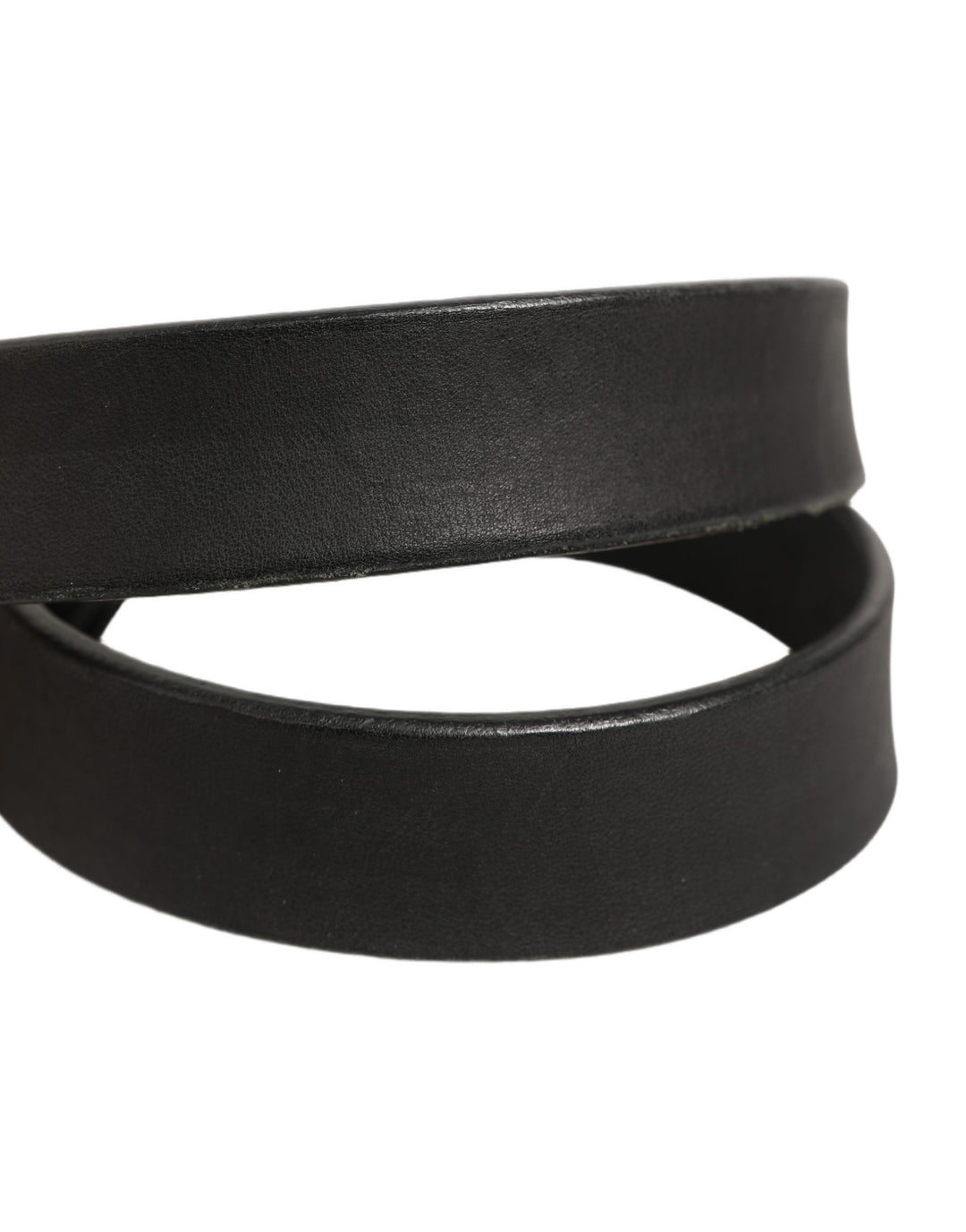 Dolce &amp; Gabbana Black Leather Antique Finish Buckle Belt