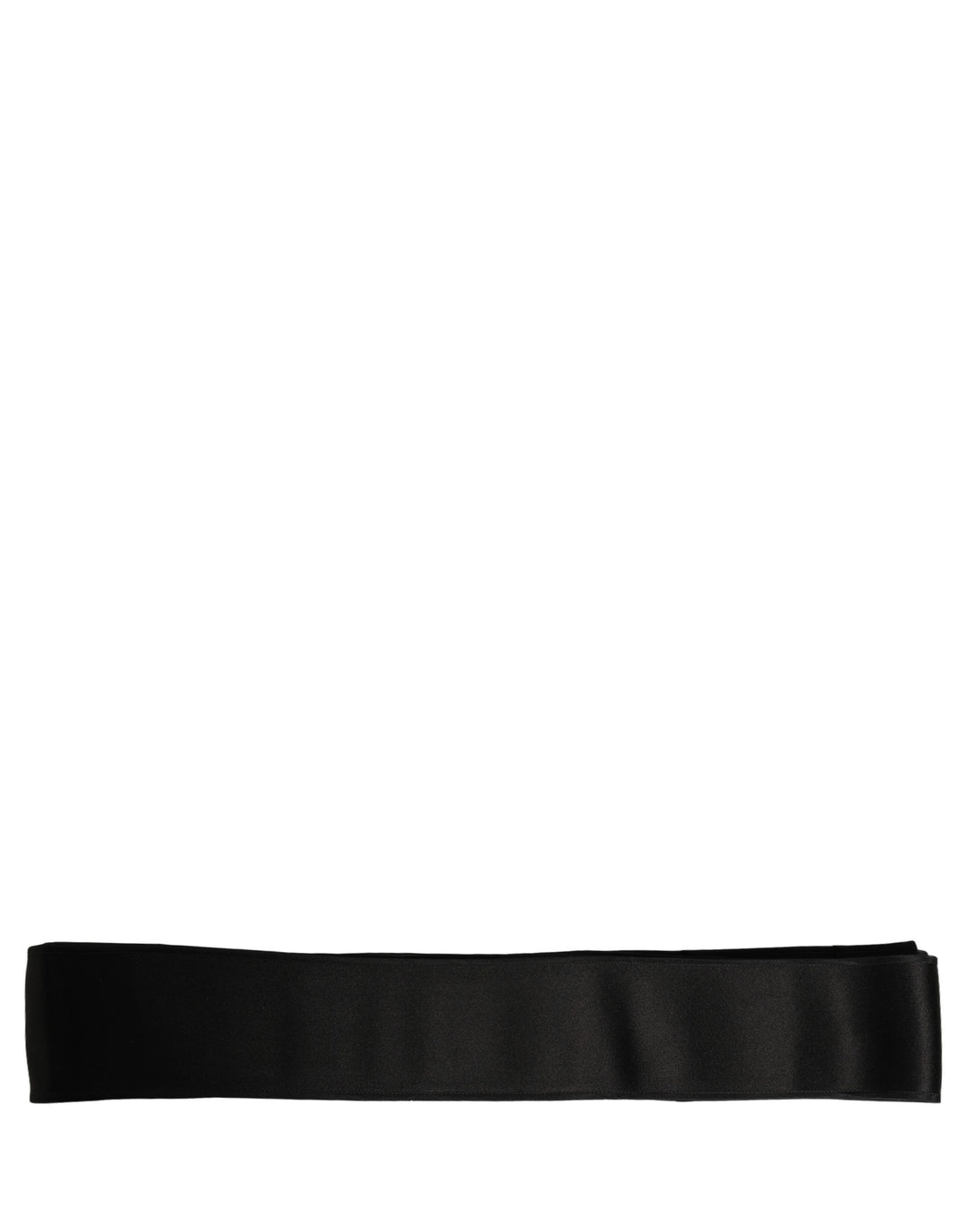 Dolce &amp; Gabbana Black Satin Silk Wide Band Waist Cintura Belt