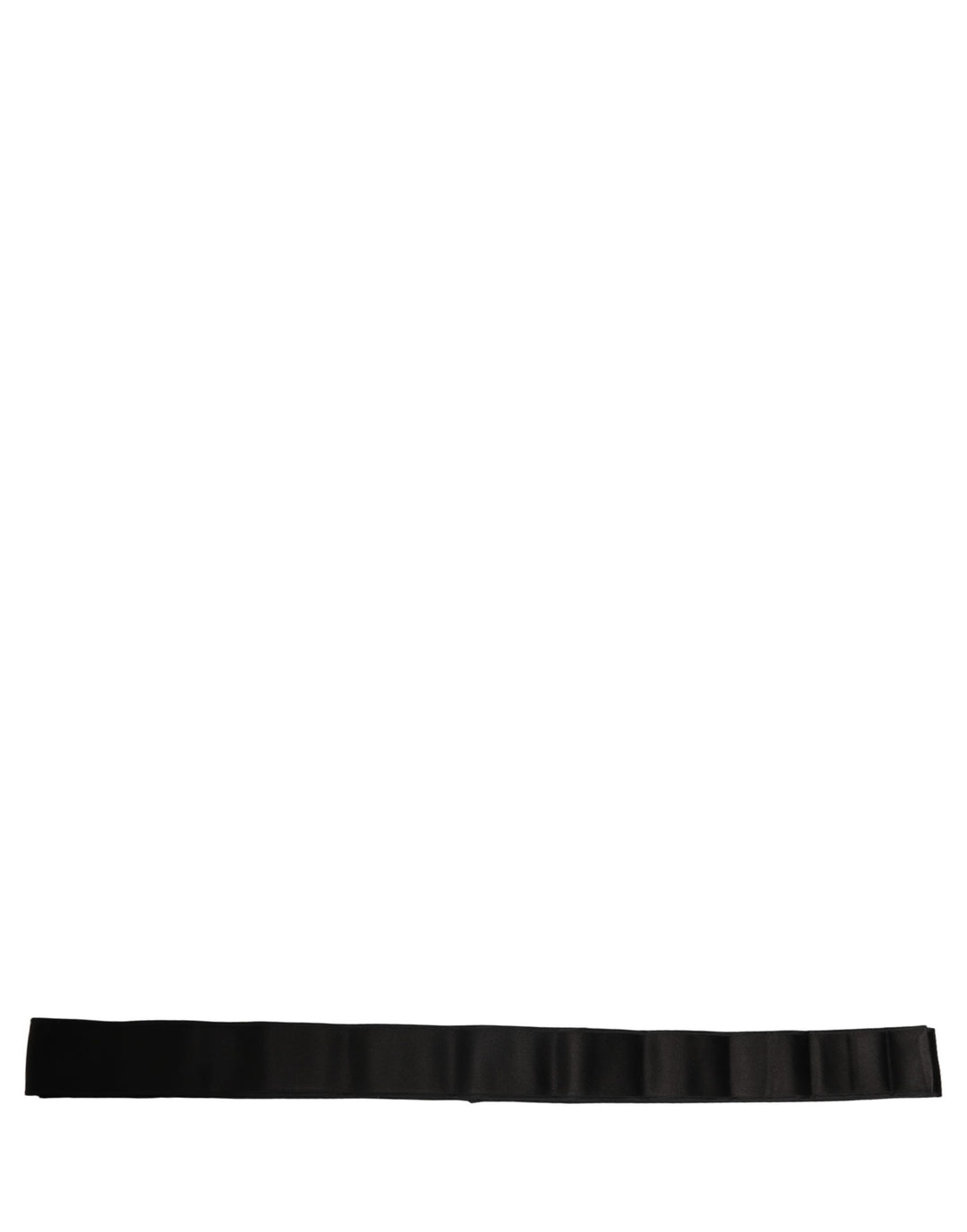 Dolce &amp; Gabbana Black Satin Silk Wide Band Waist Cintura Belt