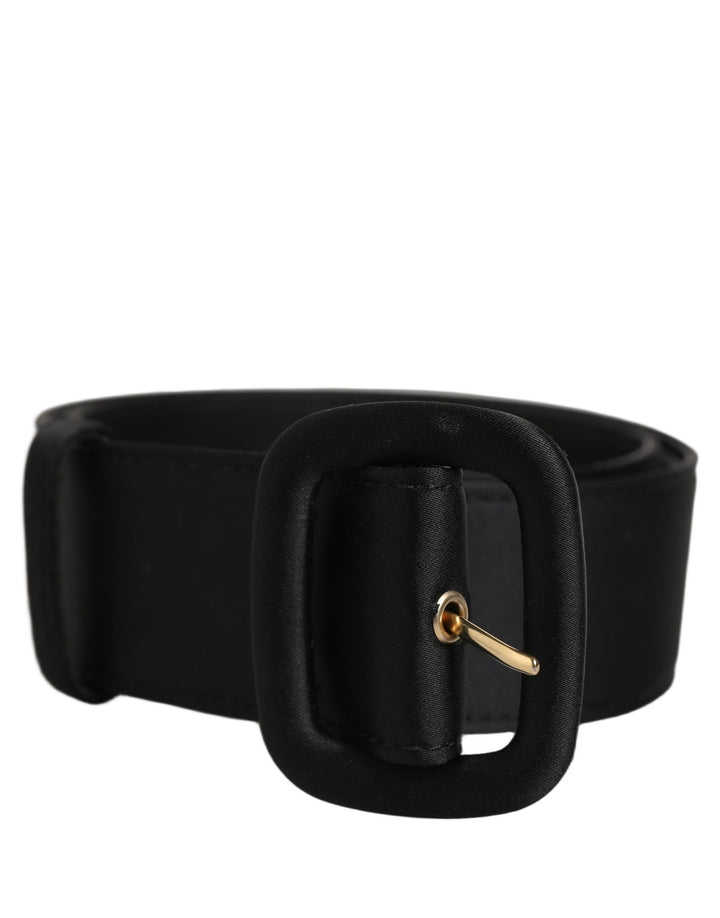 Dolce &amp; Gabbana Black Wide Fabric Oval Buckle Cintura Belt