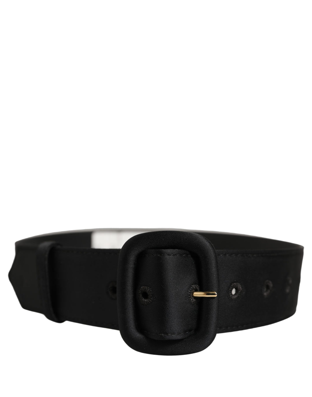 Dolce &amp; Gabbana Black Wide Fabric Oval Buckle Cintura Belt