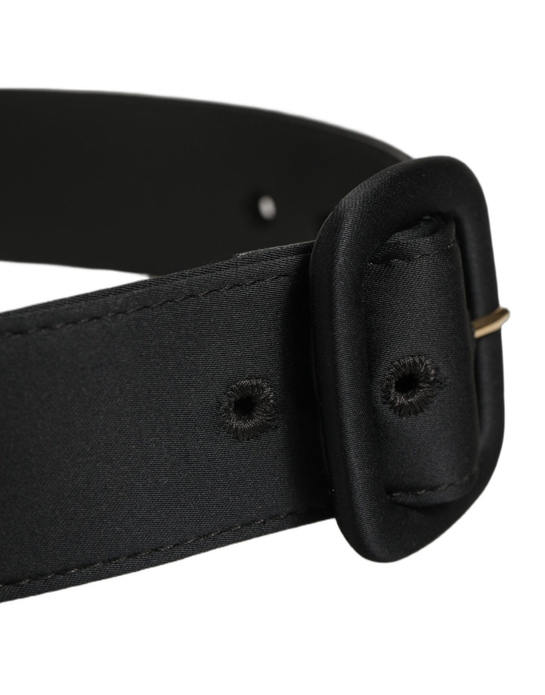 Dolce &amp; Gabbana Black Wide Fabric Oval Buckle Cintura Belt