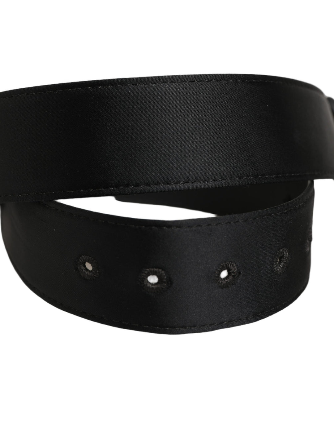 Dolce &amp; Gabbana Black Wide Fabric Oval Buckle Cintura Belt