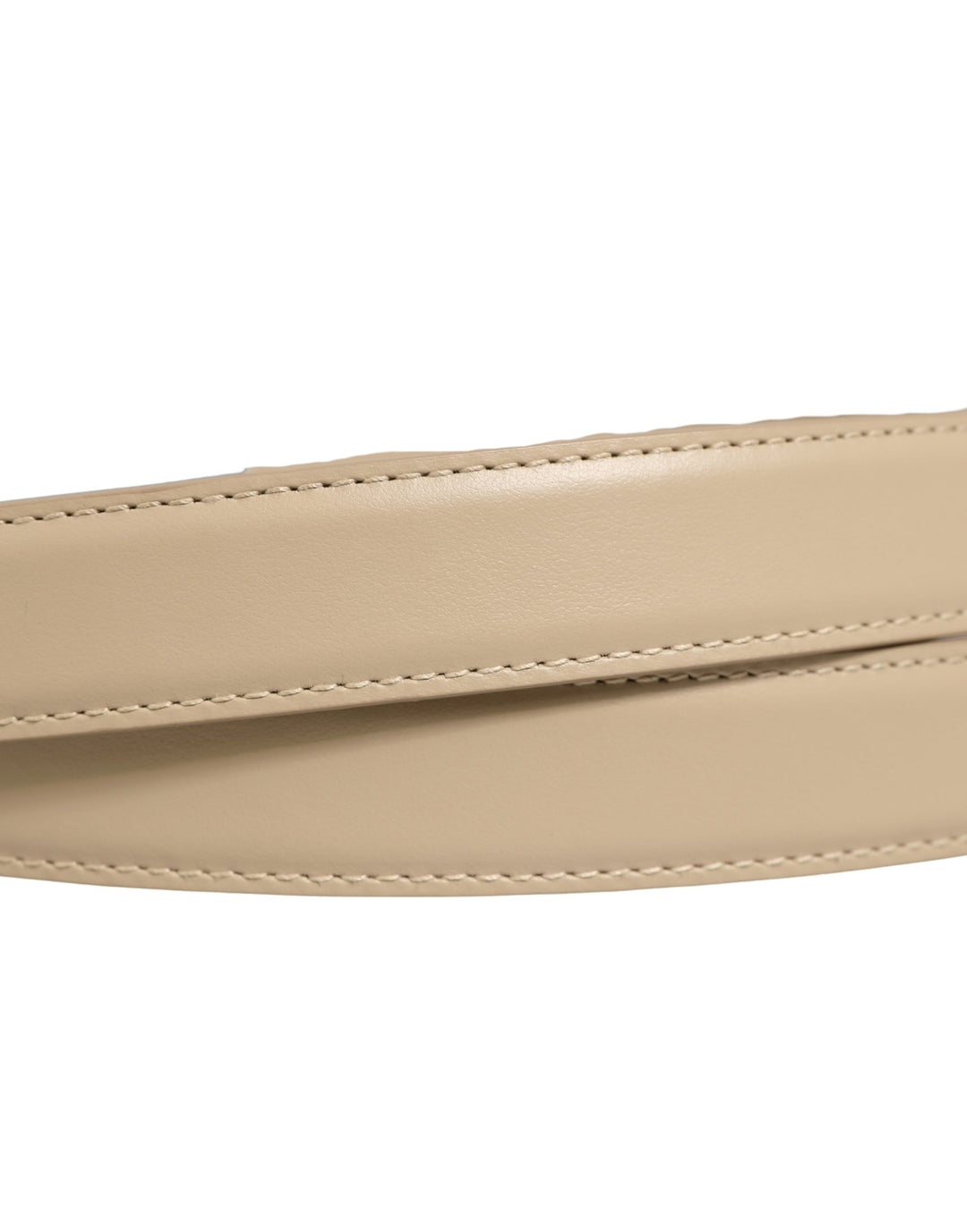 Dolce &amp; Gabbana Beige Leather Double Wrap Gold Buckle Belt