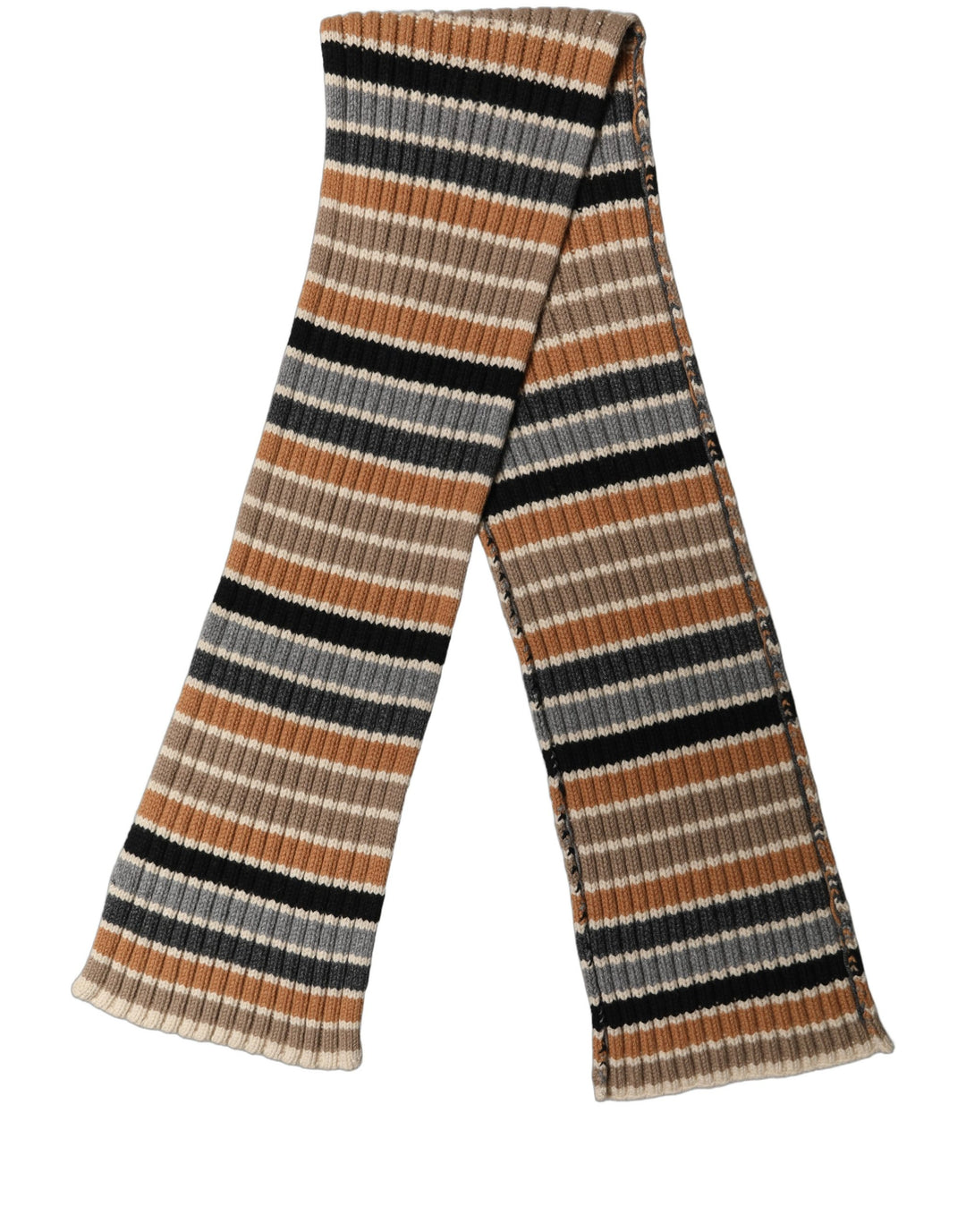 Dolce &amp; Gabbana Multicolor Striped Knitted Viscose Shawl Scarf