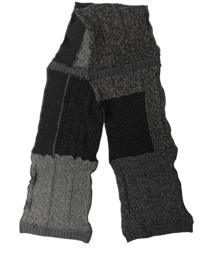 Dolce &amp; Gabbana Multicolor Patchwork Wool Knit Shawl Scarf