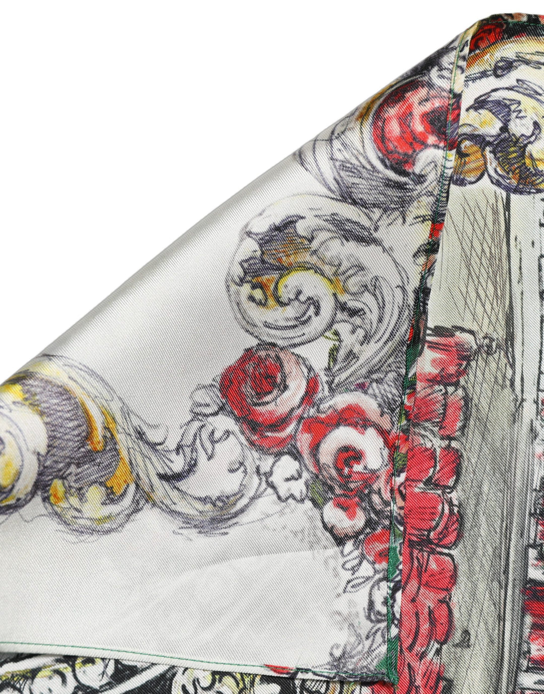 Dolce &amp; Gabbana Multicolor Silk Printed Square Foulard Scarf