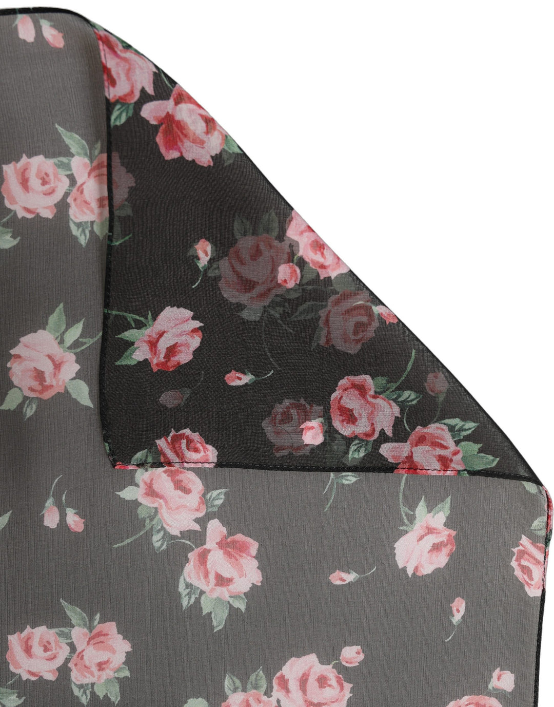 Dolce &amp; Gabbana Black Silk Floral Chiffon Long Stole Scarf