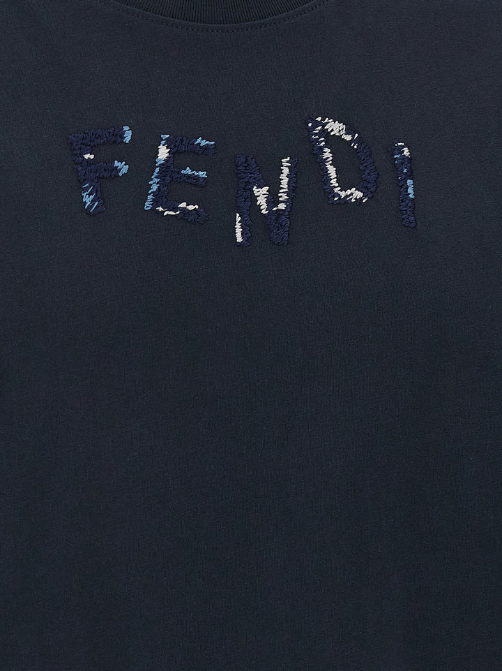 Fendi Blue Cotton T-Shirt