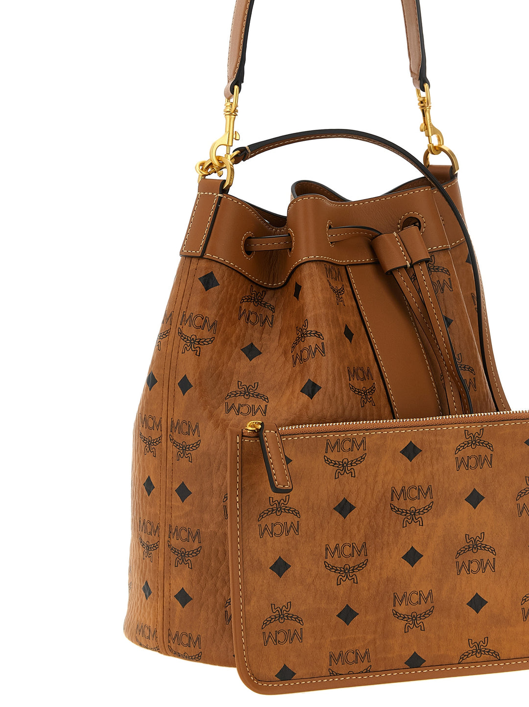 MCM Brown Polyethylene Shoulder Bag