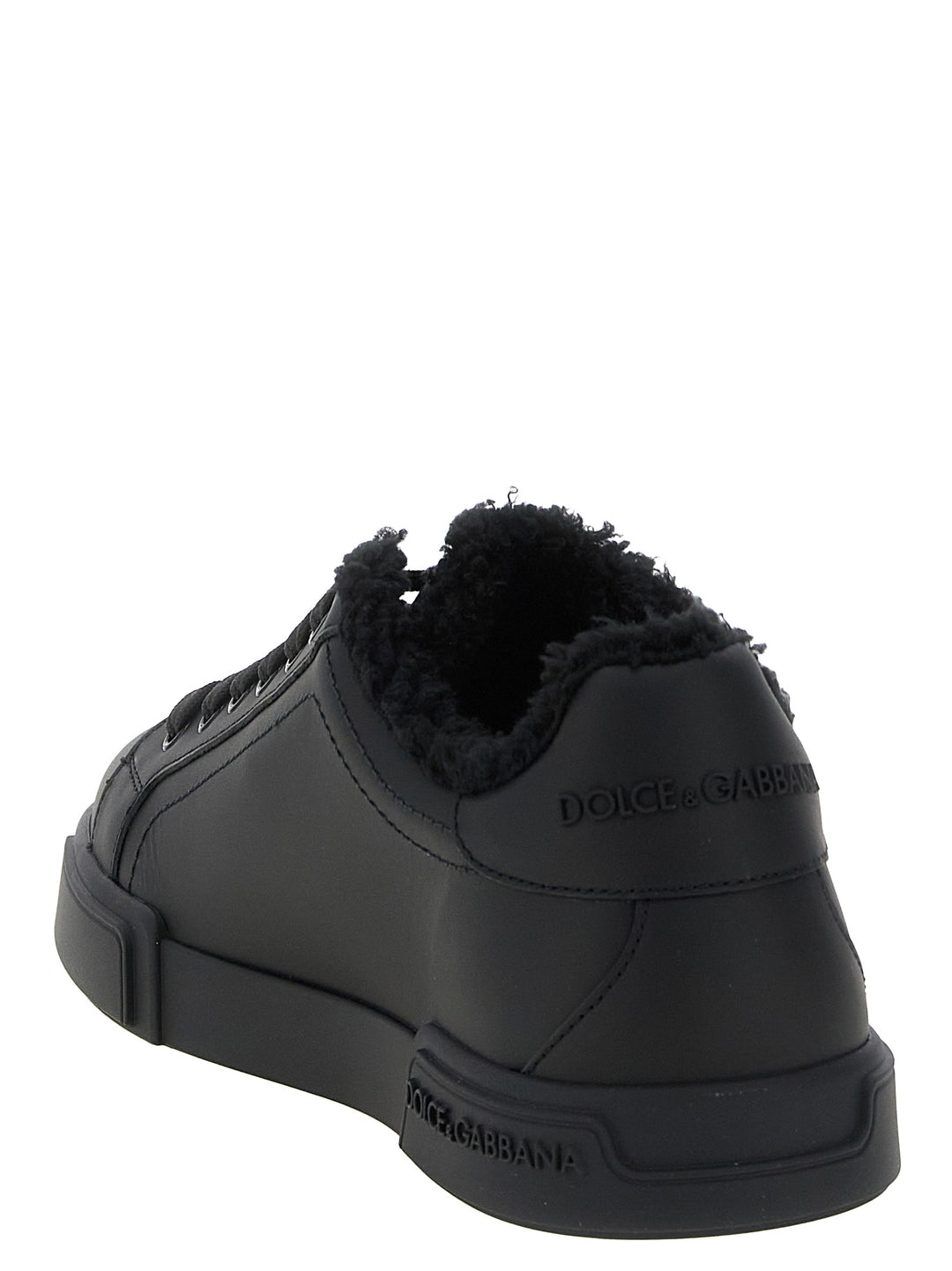 Dolce &amp; Gabbana Black Calfskin Low Top Sneakers