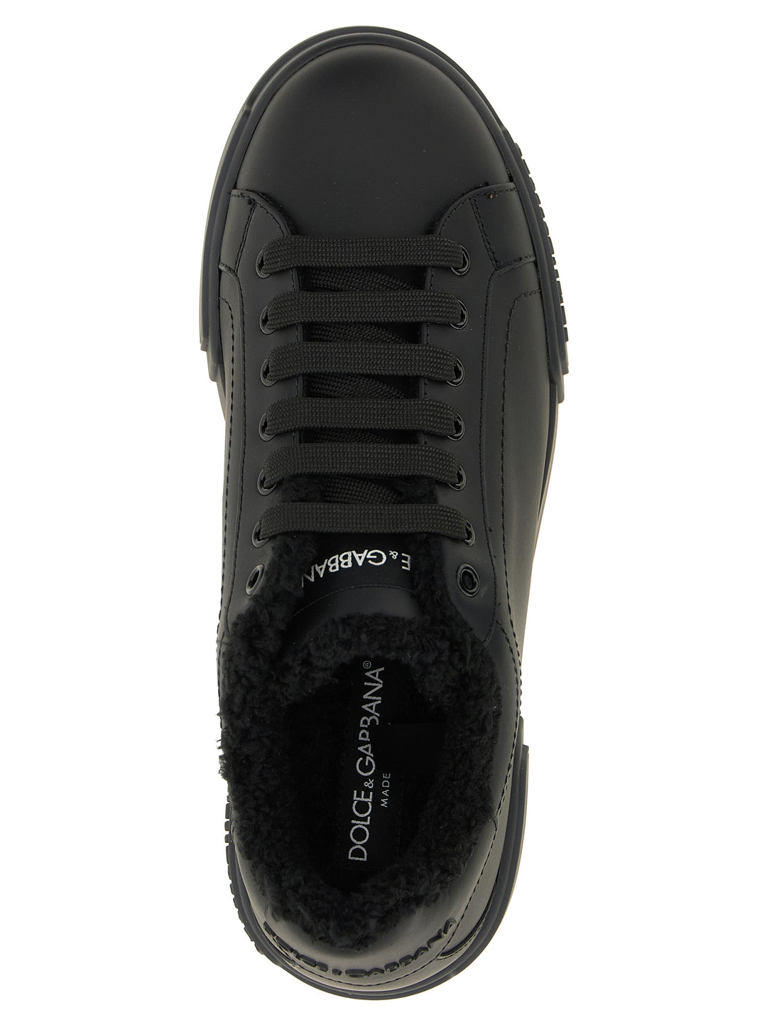 Dolce &amp; Gabbana Black Calfskin Low Top Sneakers