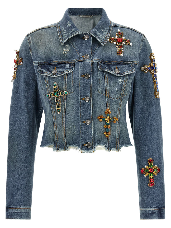 Dolce &amp; Gabbana Blue Cotton Denim Jacket