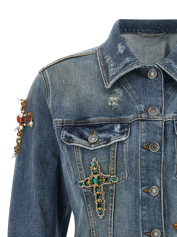Dolce &amp; Gabbana Blue Cotton Denim Jacket