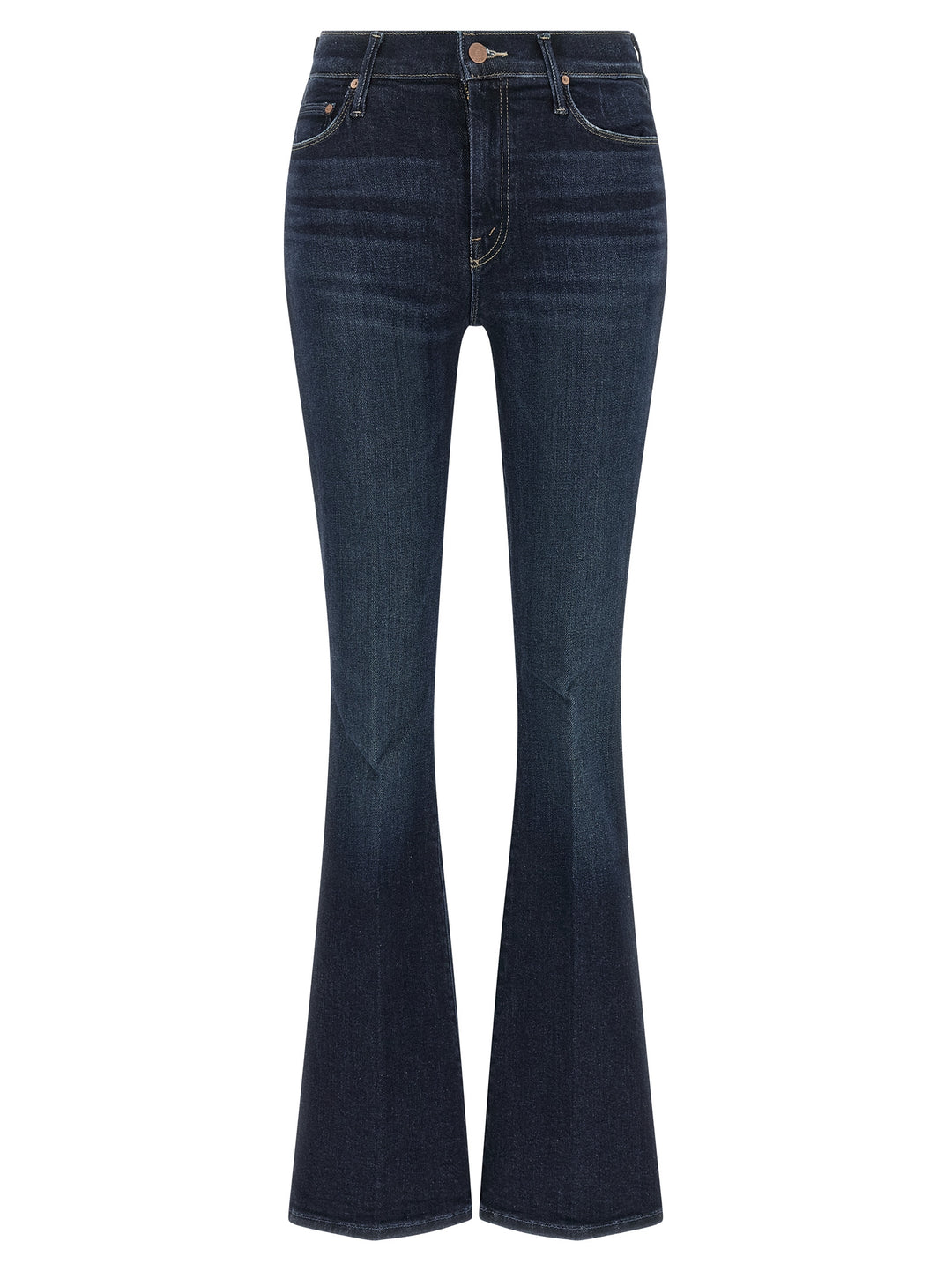 Mother Denim Blue Cotton Flared Jeans