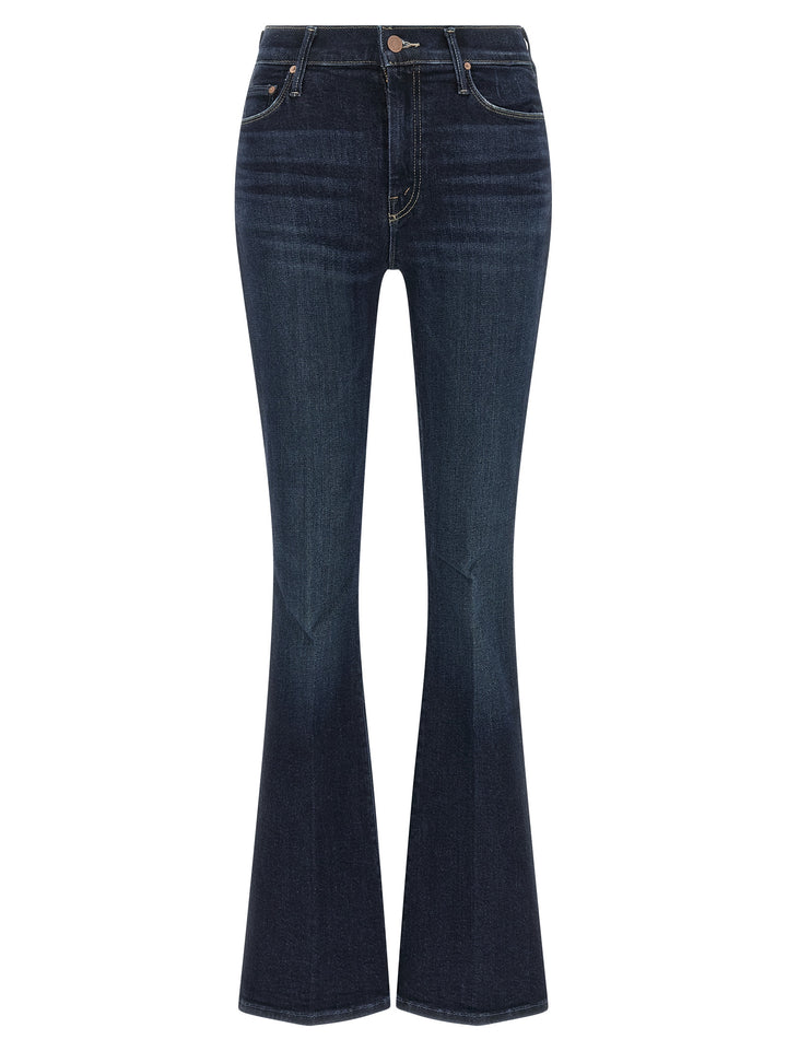 Mother Denim Blue Cotton Flared Jeans