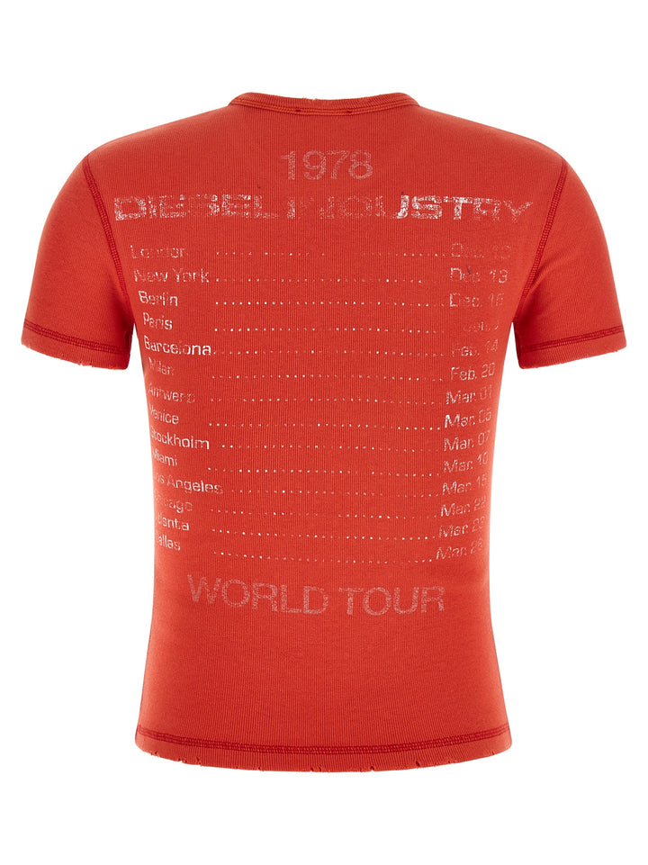Diesel Red Cotton T-Shirt
