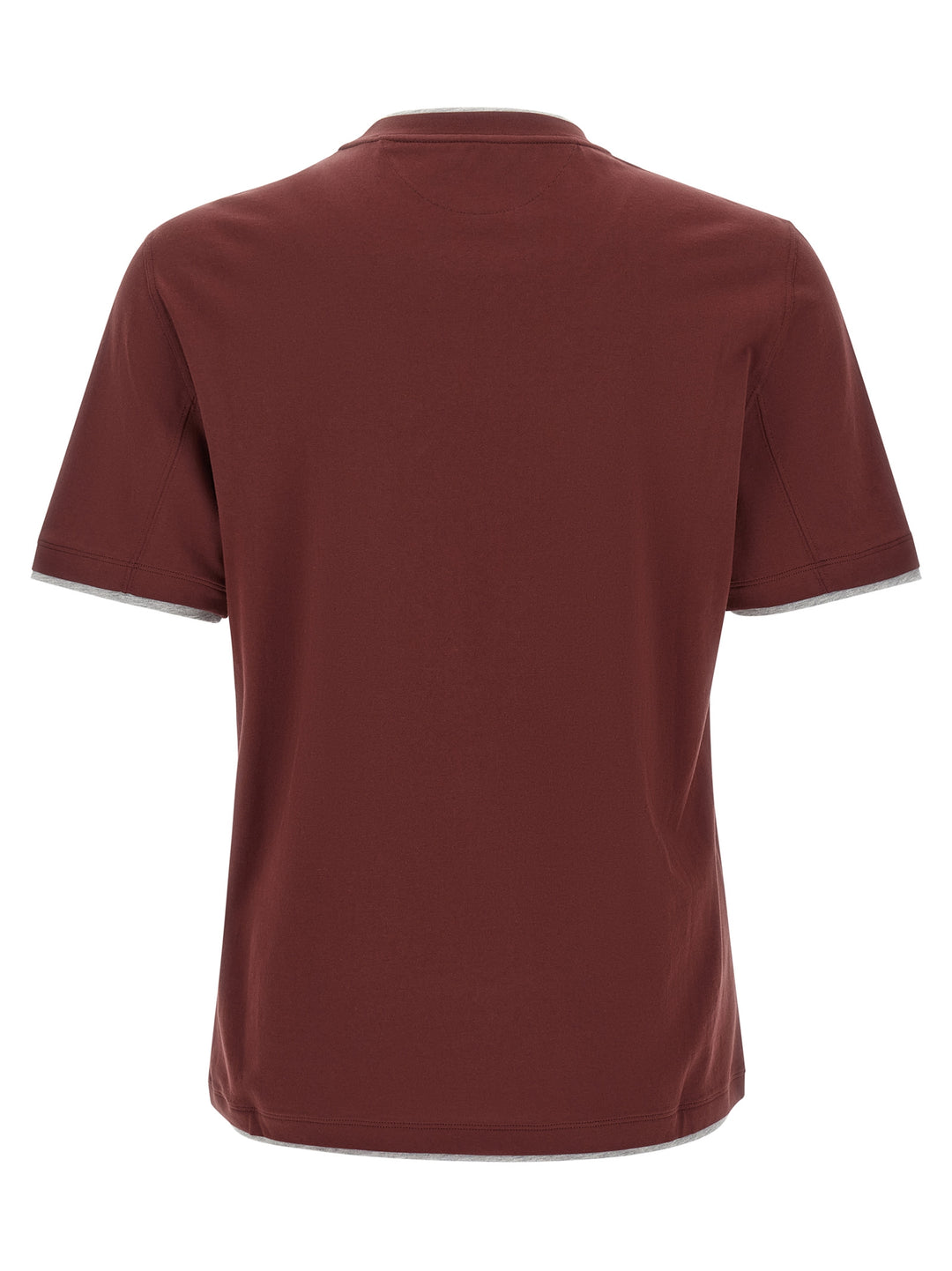 Brunello Cucinelli Bordeaux Cotton T-Shirt
