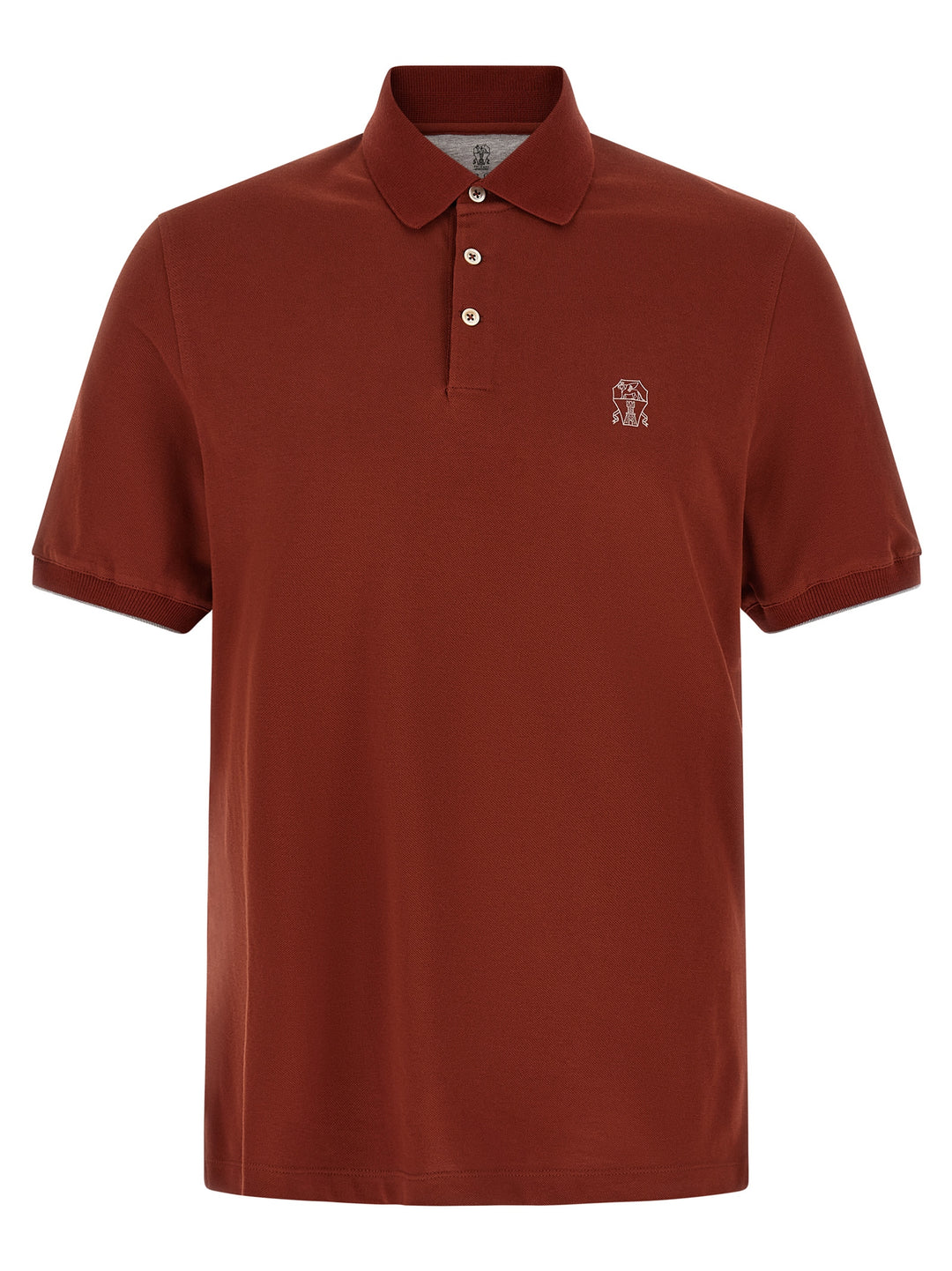 Brunello Cucinelli Red Cotton Polo Shirt