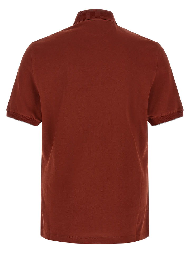 Brunello Cucinelli Red Cotton Polo Shirt