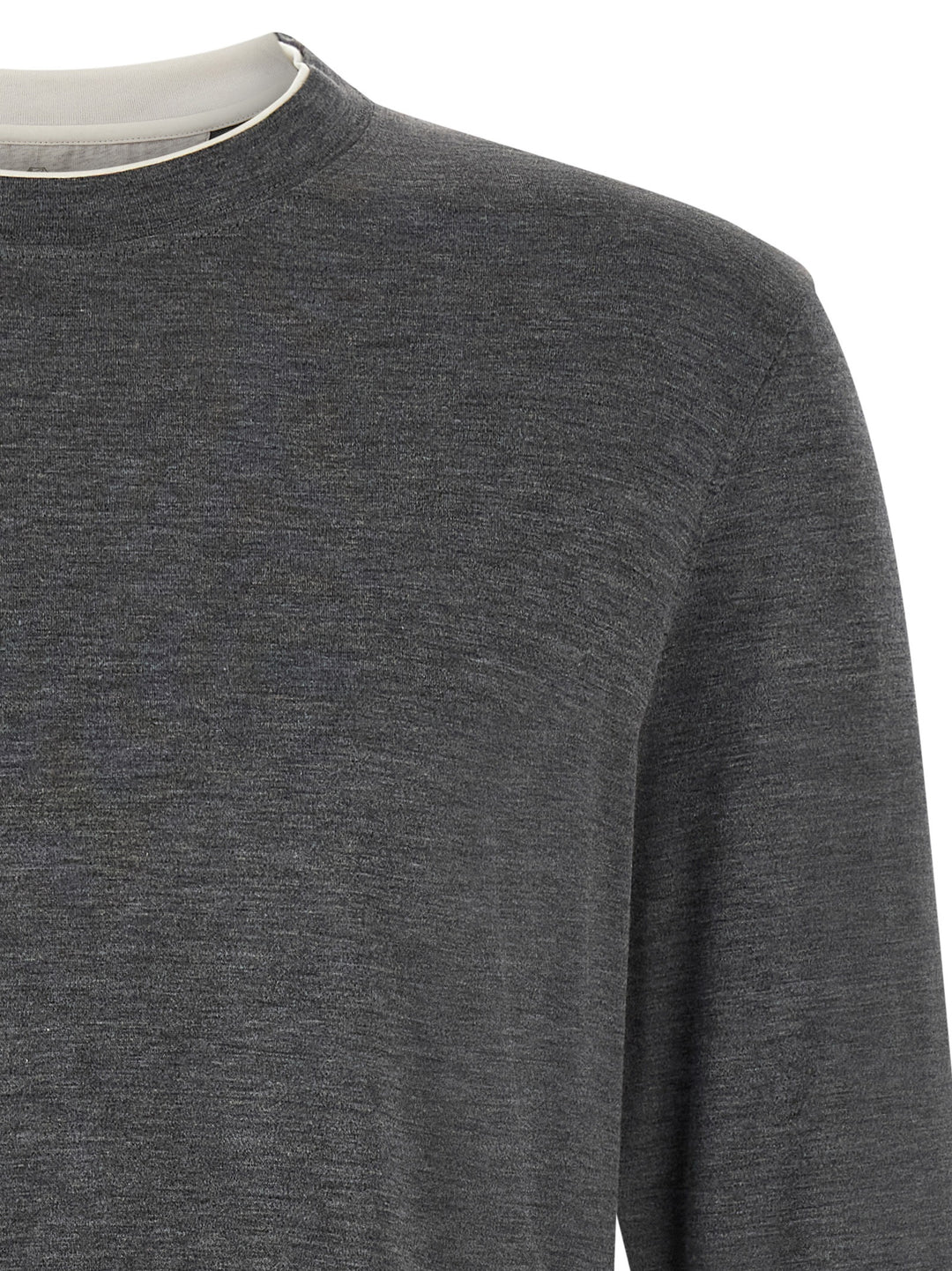 Brunello Cucinelli Gray Silk T-Shirt