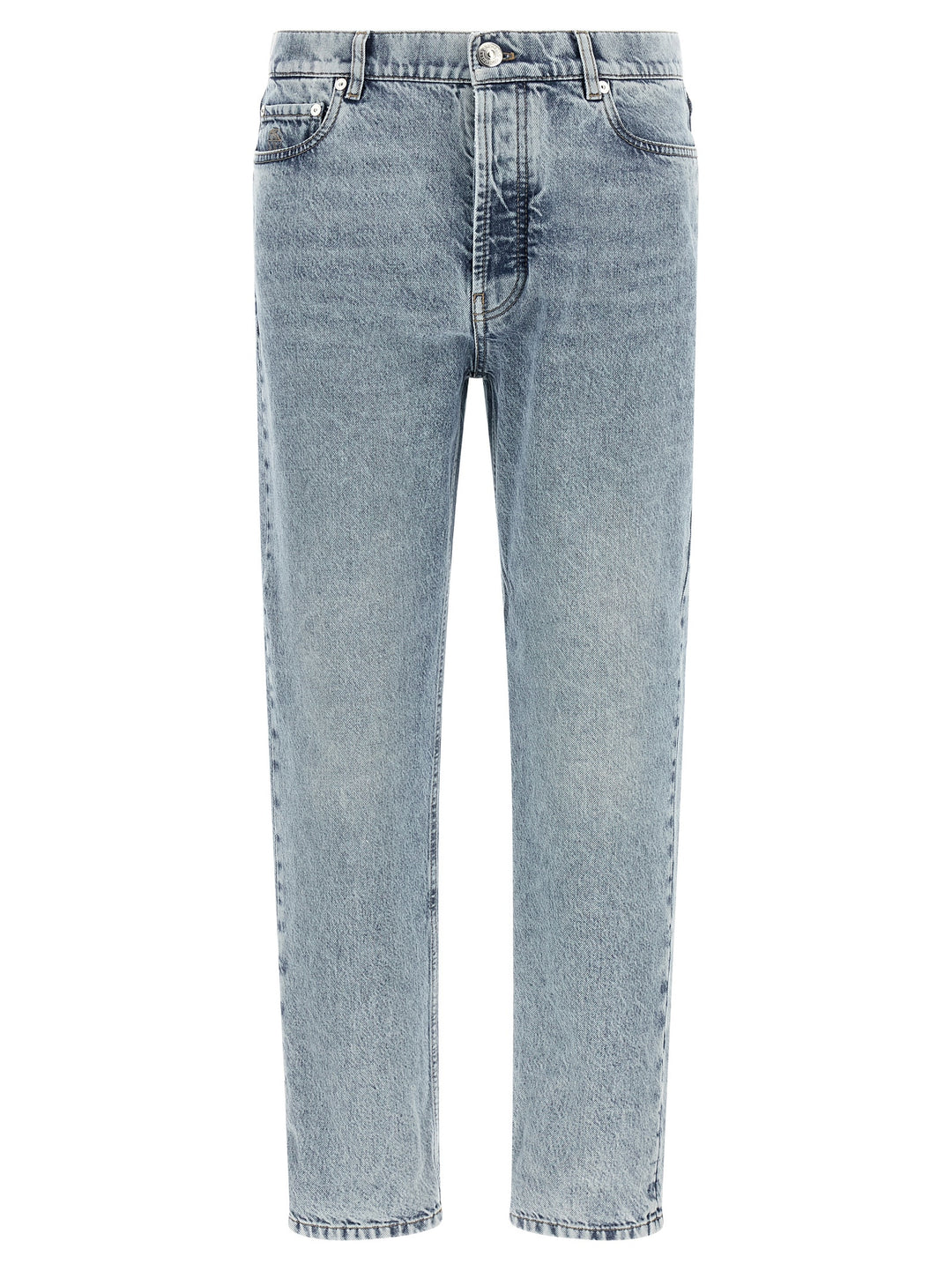 Brunello Cucinelli Blue Cotton High-Waisted Jean