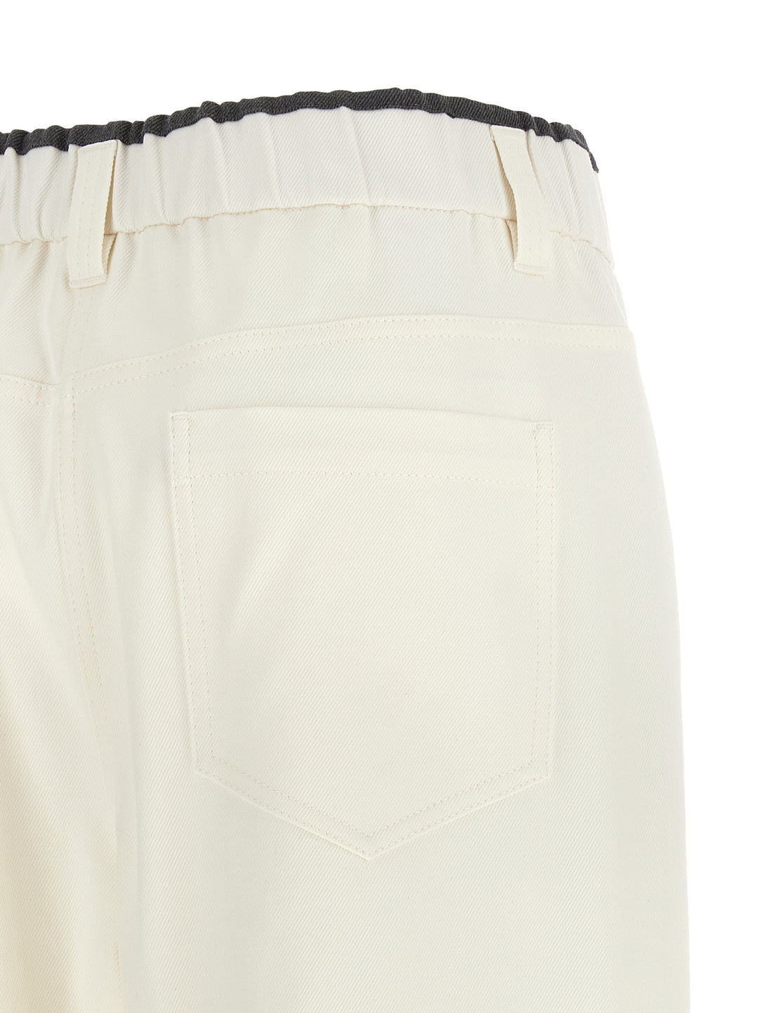Brunello Cucinelli White Cotton Casual Pants