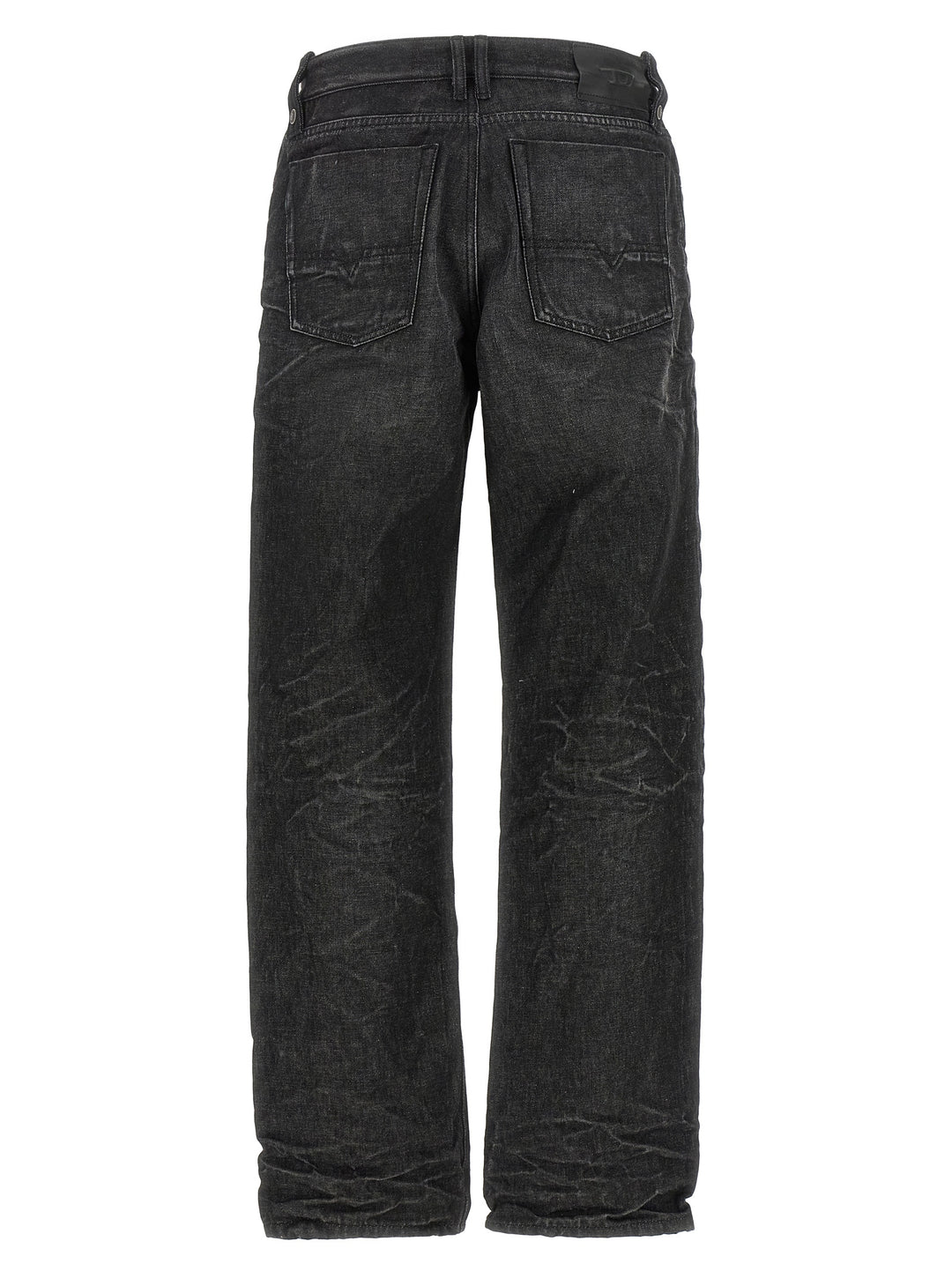 Diesel Gray Cotton Straight-Leg Jeans