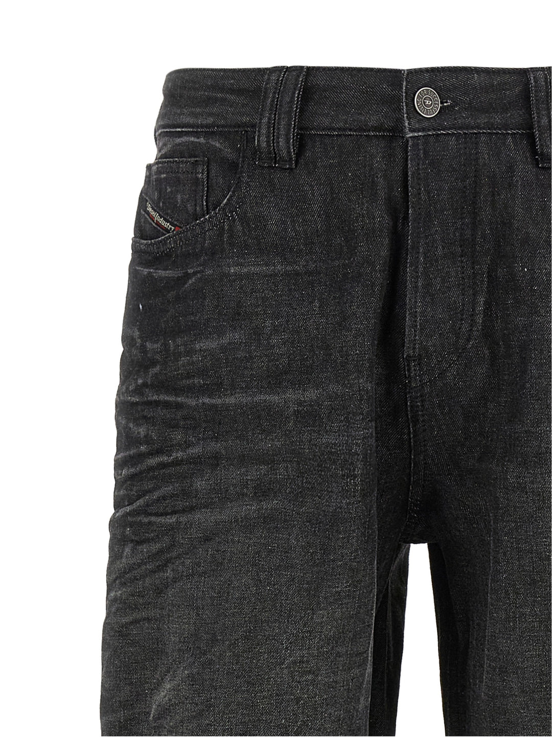 Diesel Gray Cotton Straight-Leg Jeans