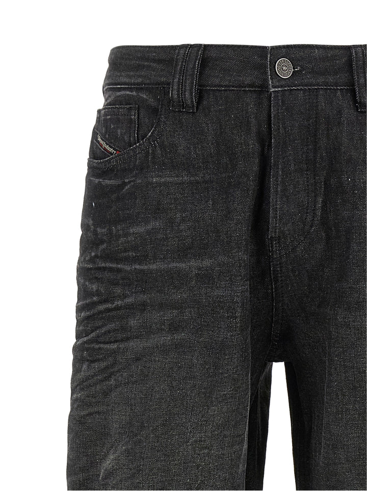 Diesel Gray Cotton Straight-Leg Jeans