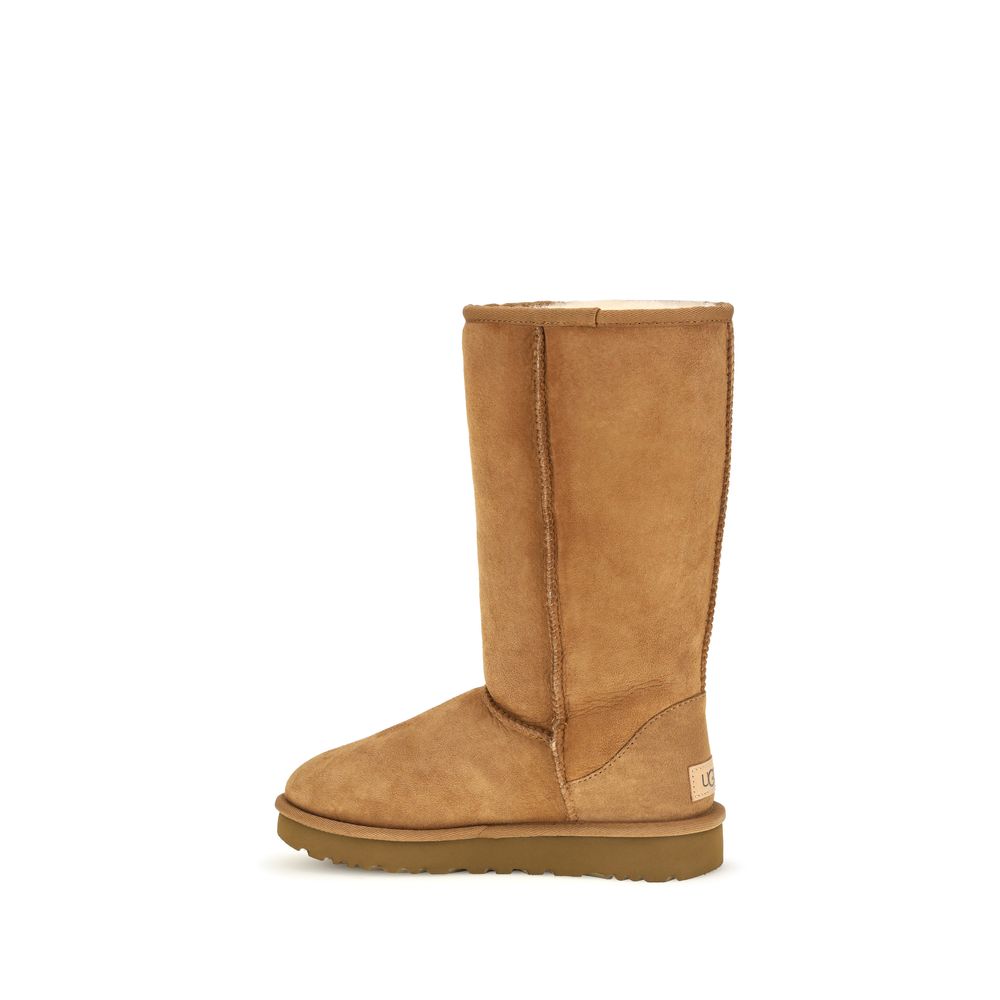 UGG Beige Leather Ankle Boots