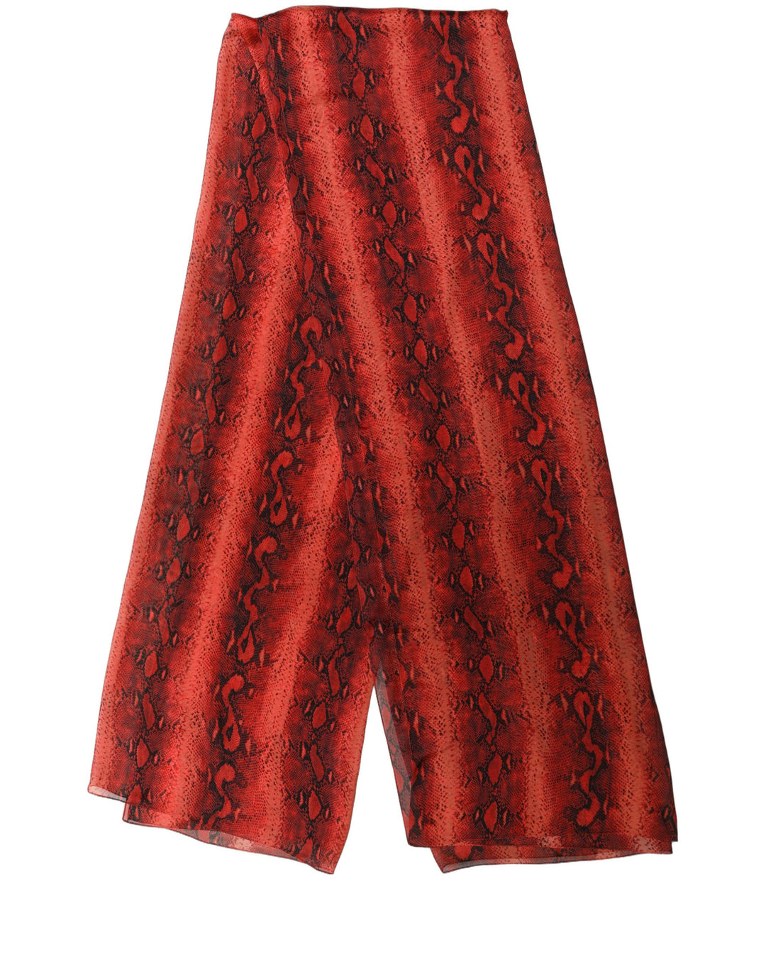 Dolce &amp; Gabbana Red Black Printed Silk Sheer Foulard Scarf